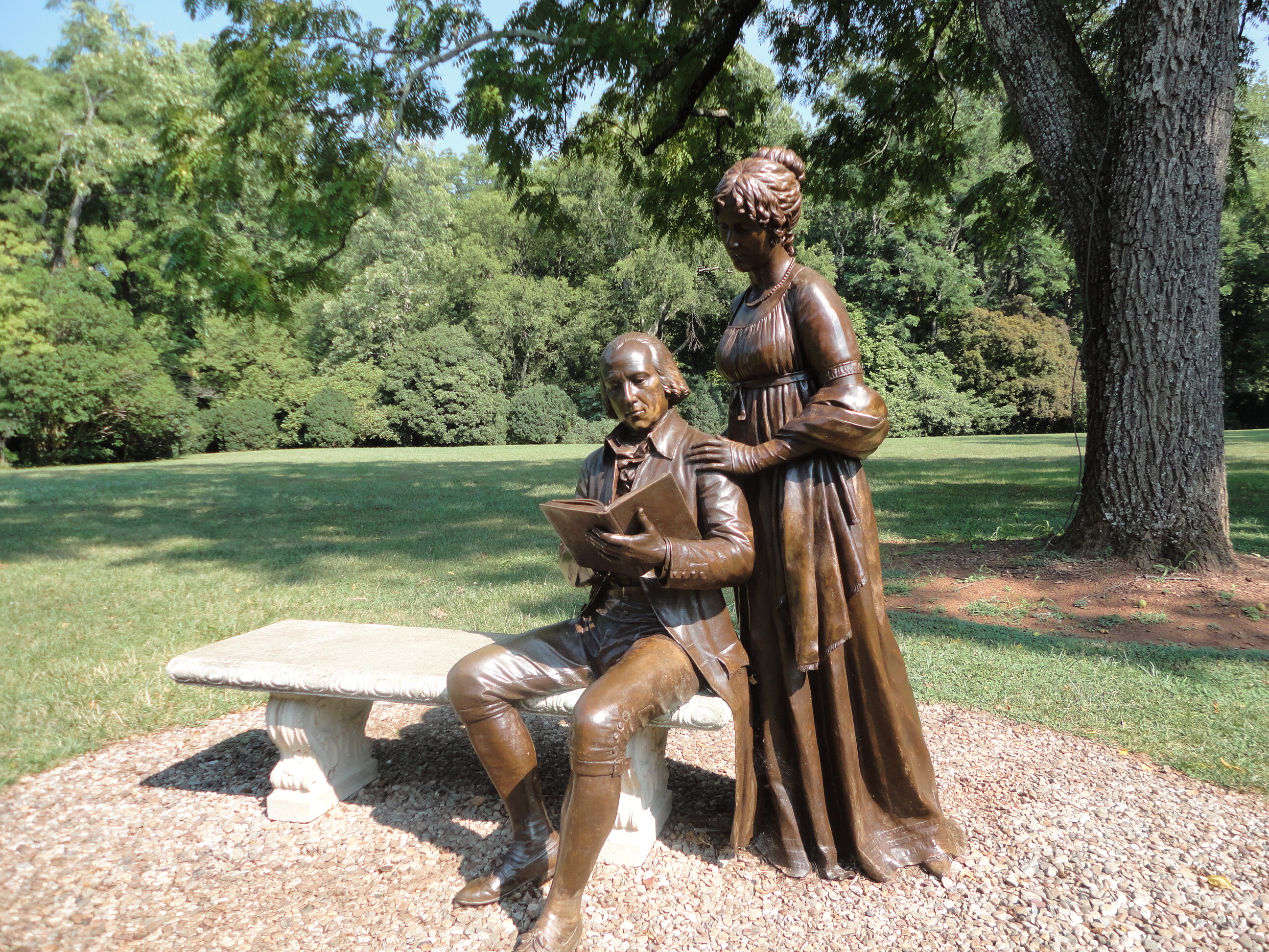 Statues of James and Dolley Madison at Montpelier 2012