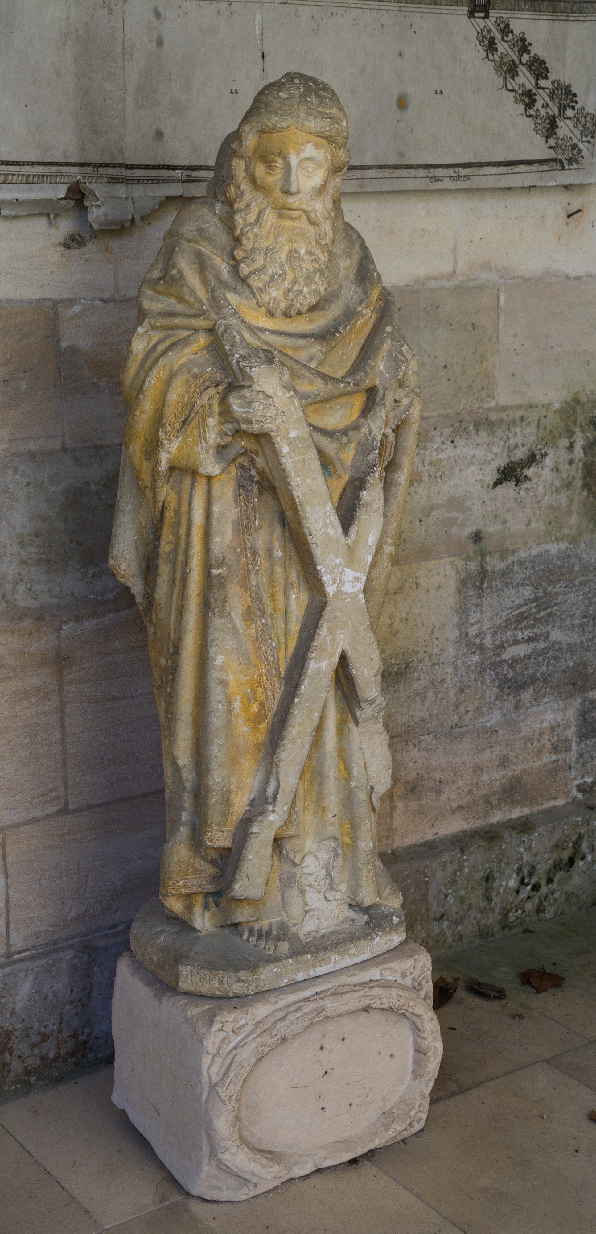 Bec-Hellouin saint Andrew statue cloister