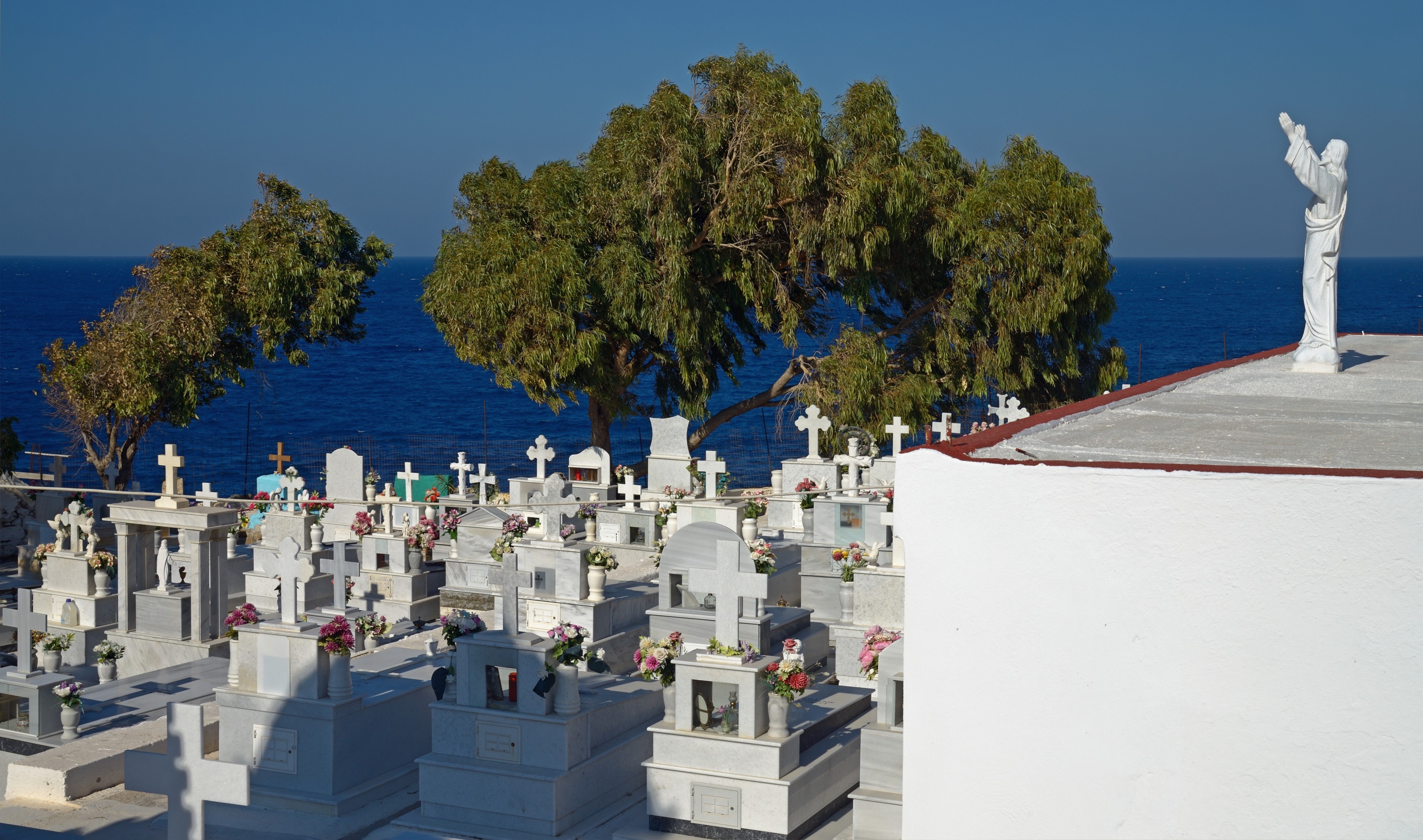 Cemetery in Pigadia. Karpathos, Greece