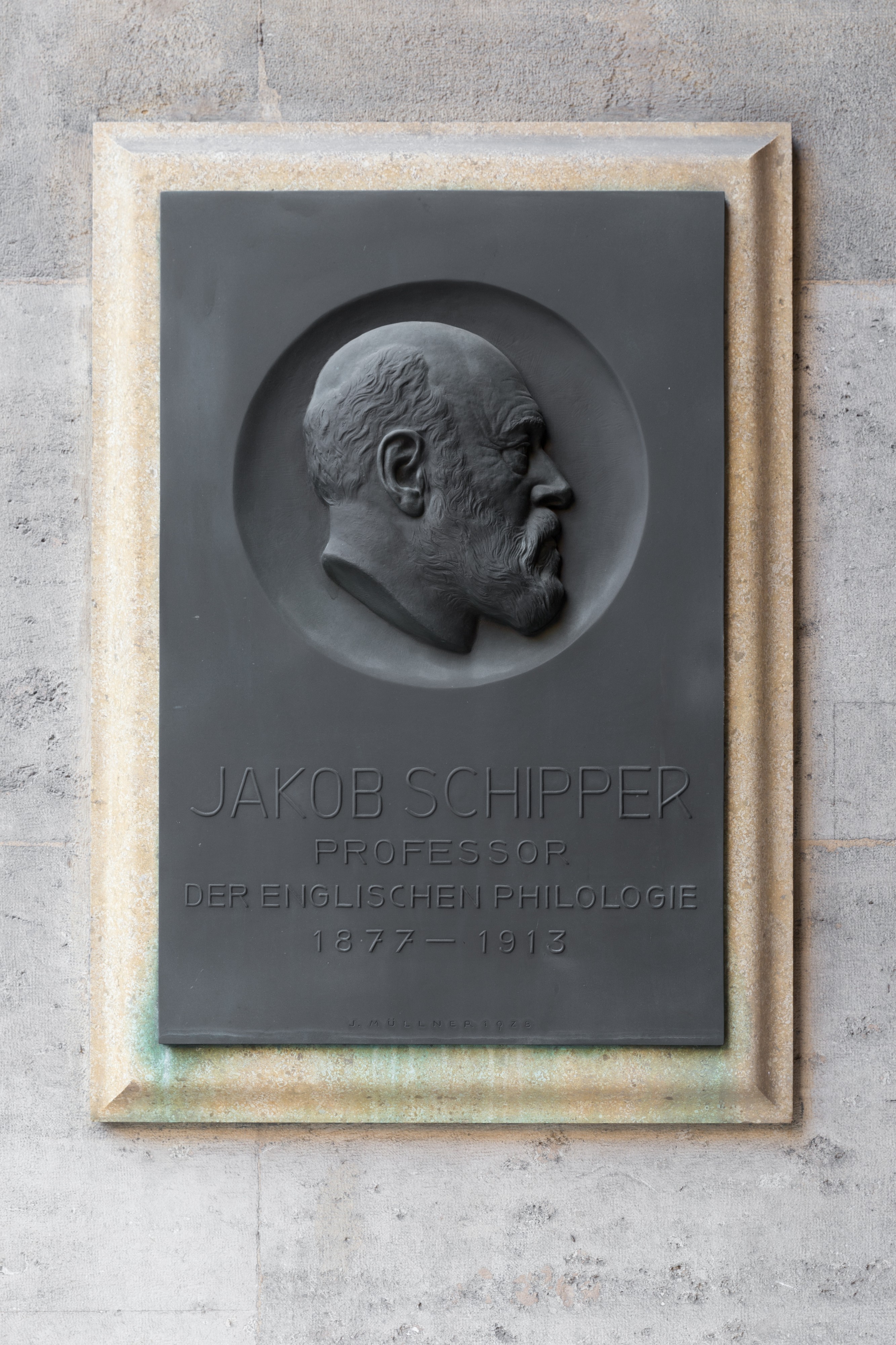 Jakob Schipper (1842-1915), Nr. 100 basrelief (bronze) in the Arkadenhof of the University of Vienna-2520