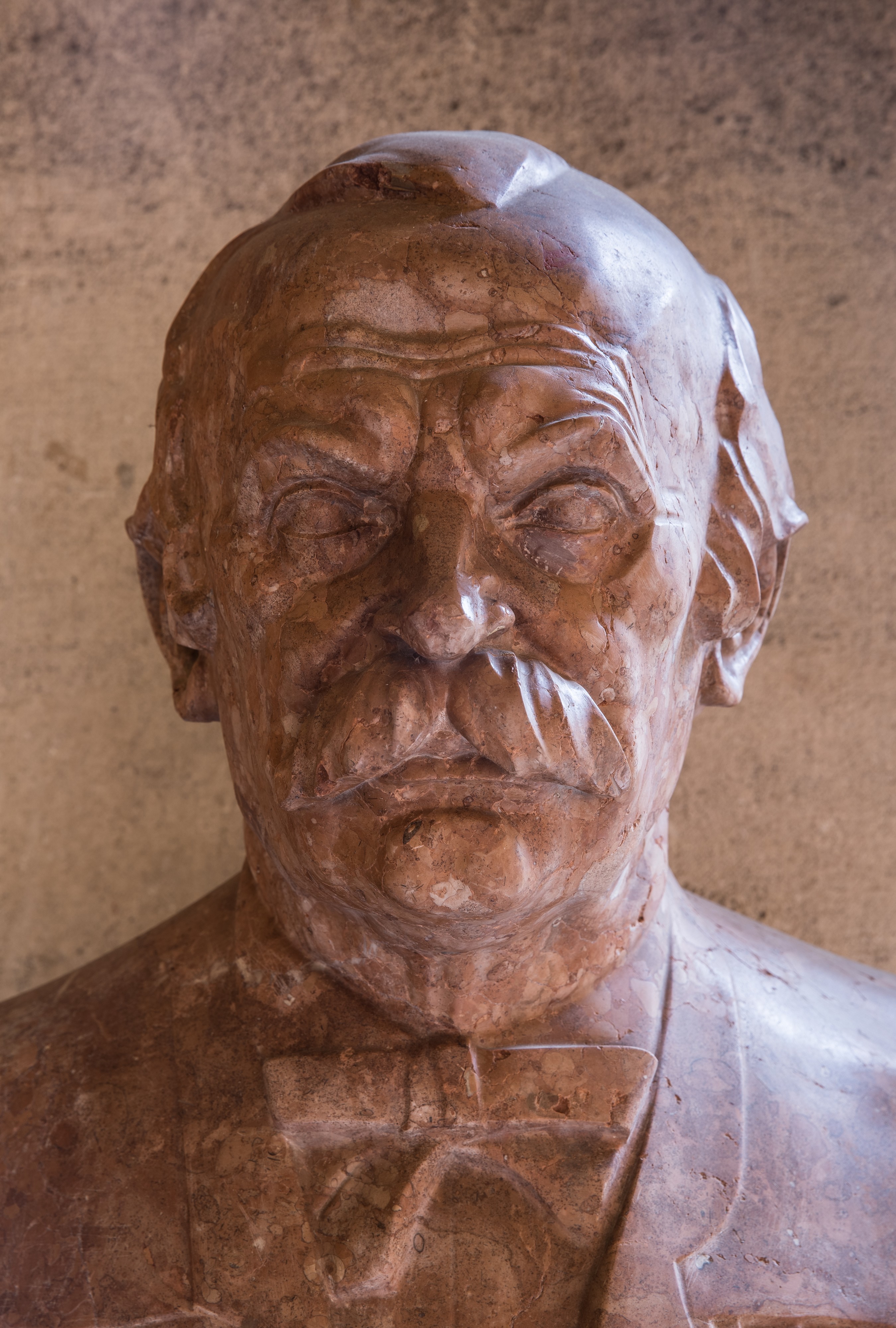 Julius Tandler (1869-1936), Nr 76 bust (marble) in the Arkadenhof of the University of Vienna-2313-HDR