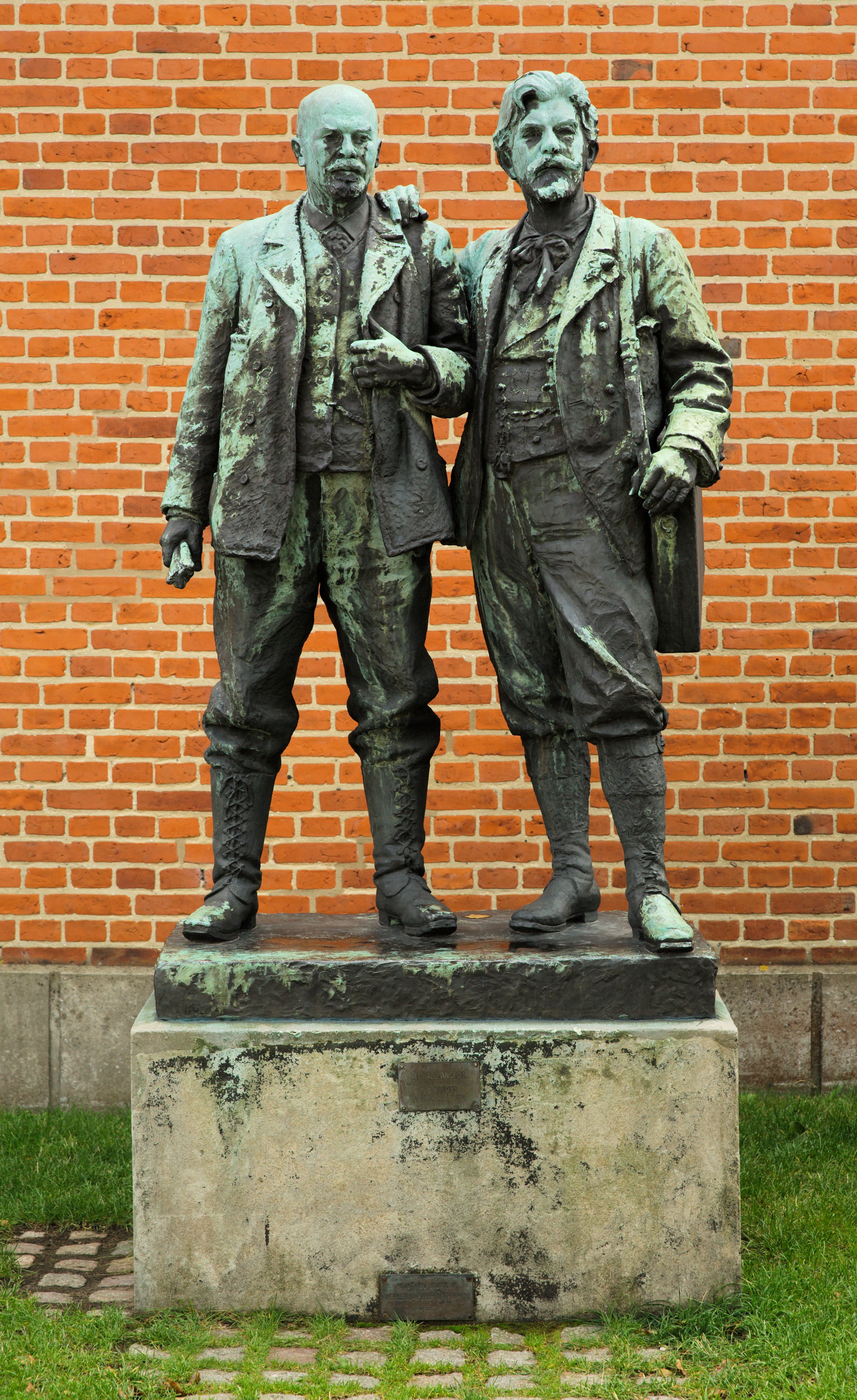 Michael Ancher og PS Krøyer skulptur af Laurits Tuxen