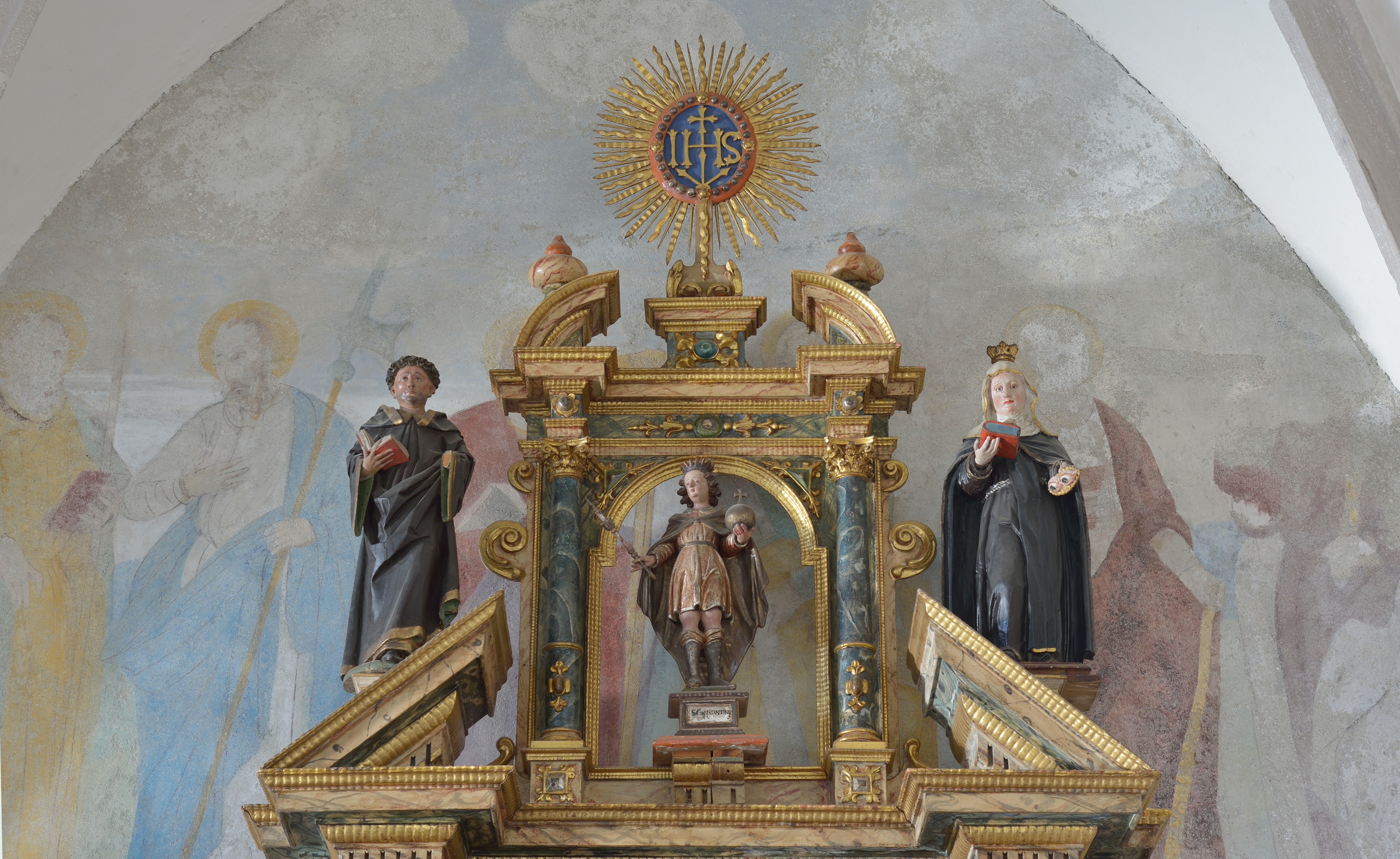 Sankt Bartholomäus Kirche in Nafen Aufsatz Seitenaltar