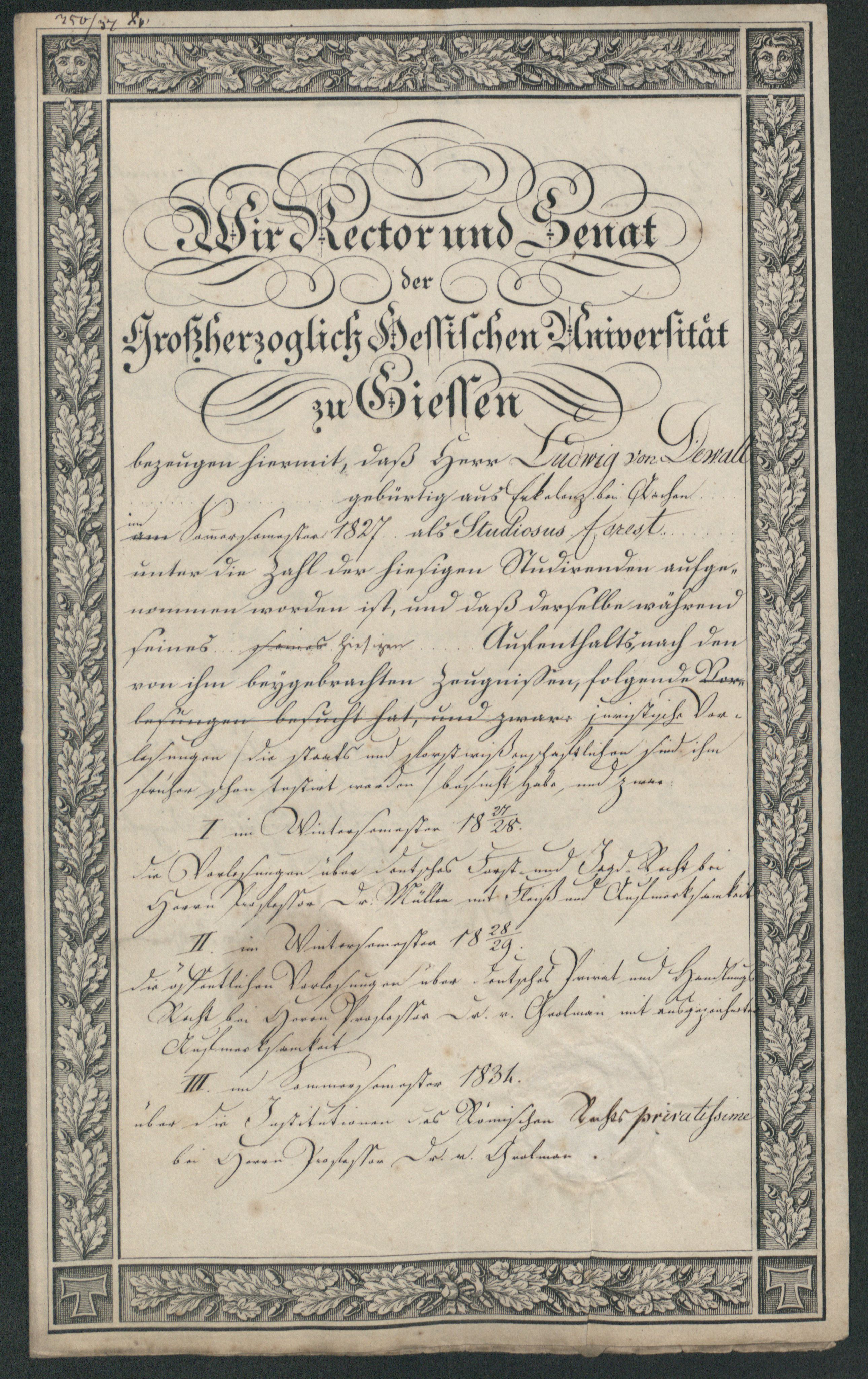 Dyplom ukonczenia studiow na uniwersytecie Giessen 1