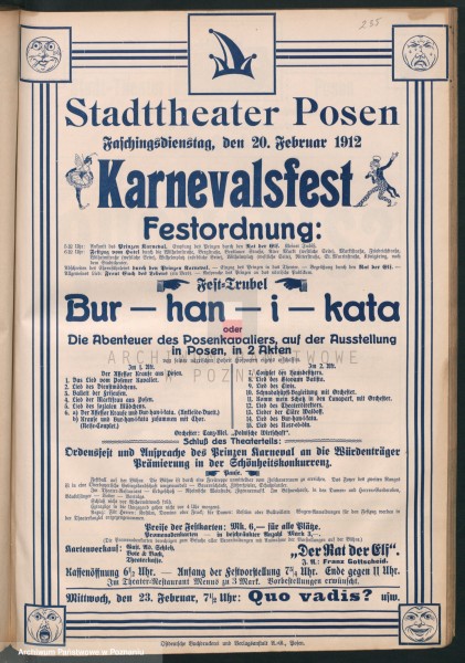 Afisz Teatr Wielki 20.02.1912