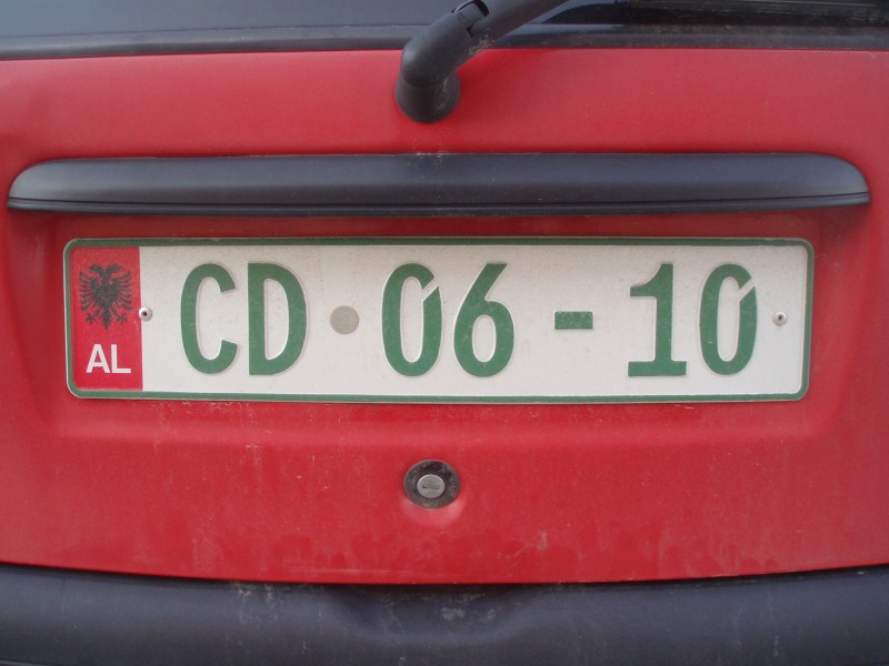 Diplomatic license plate in Albania