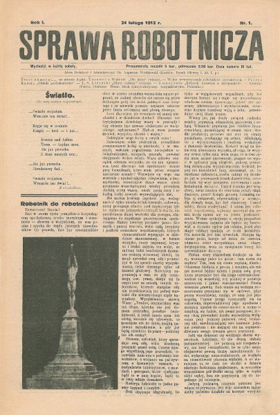 Sprawa Robotnicza (an anarchist weekly 1912)