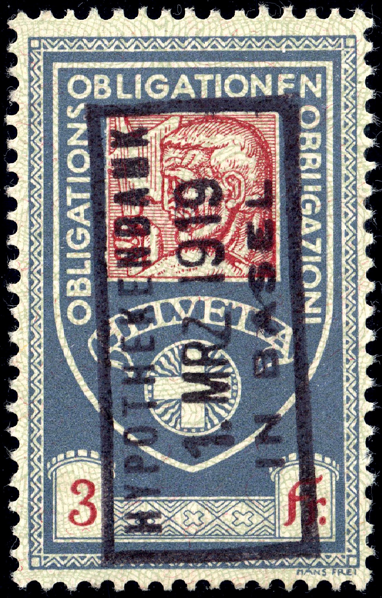 Switzerland federal bonds revenue 1915 3Fr - 8