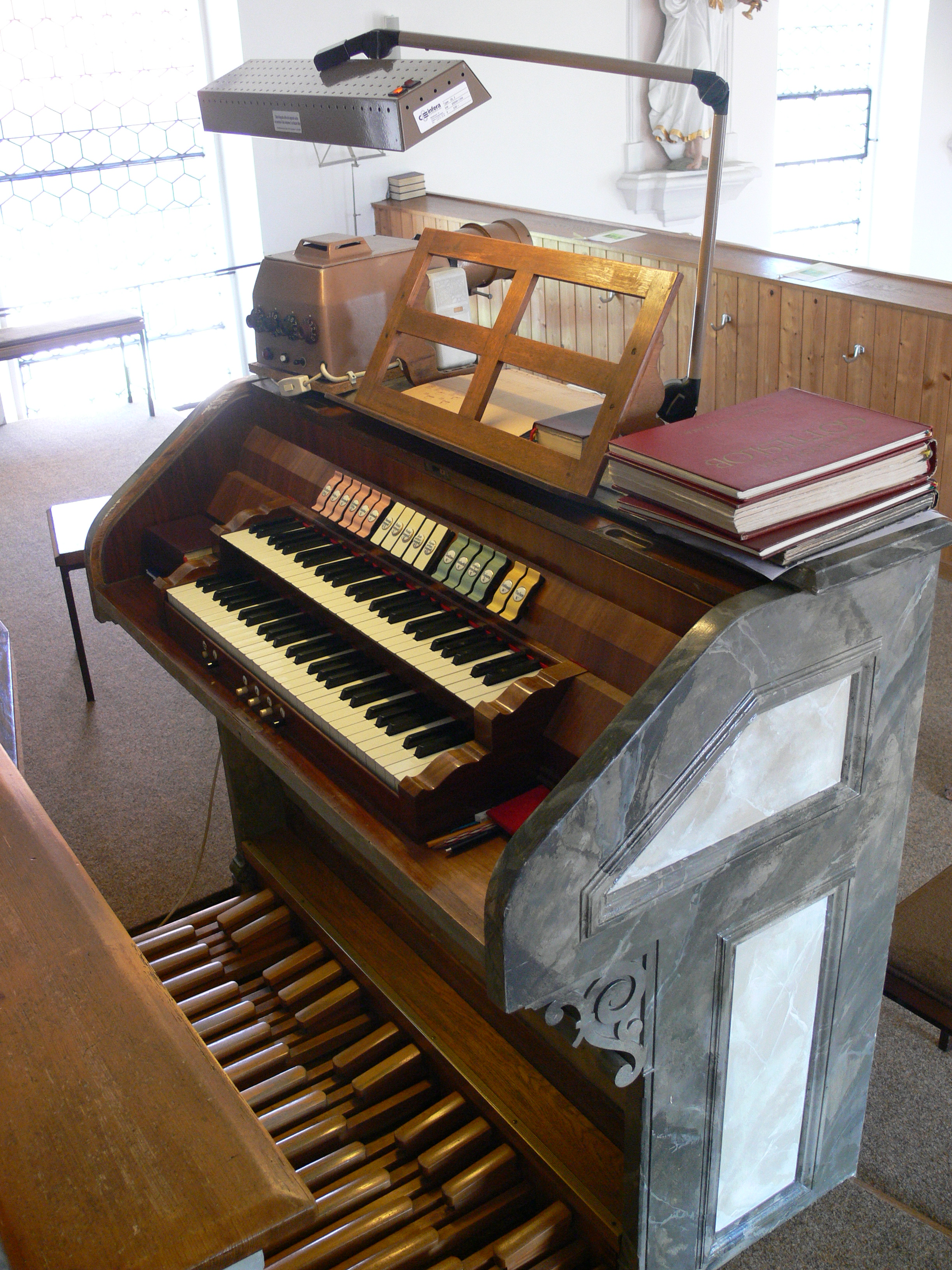 Hergensweiler Pfarrkirche Orgel Spieltisch
