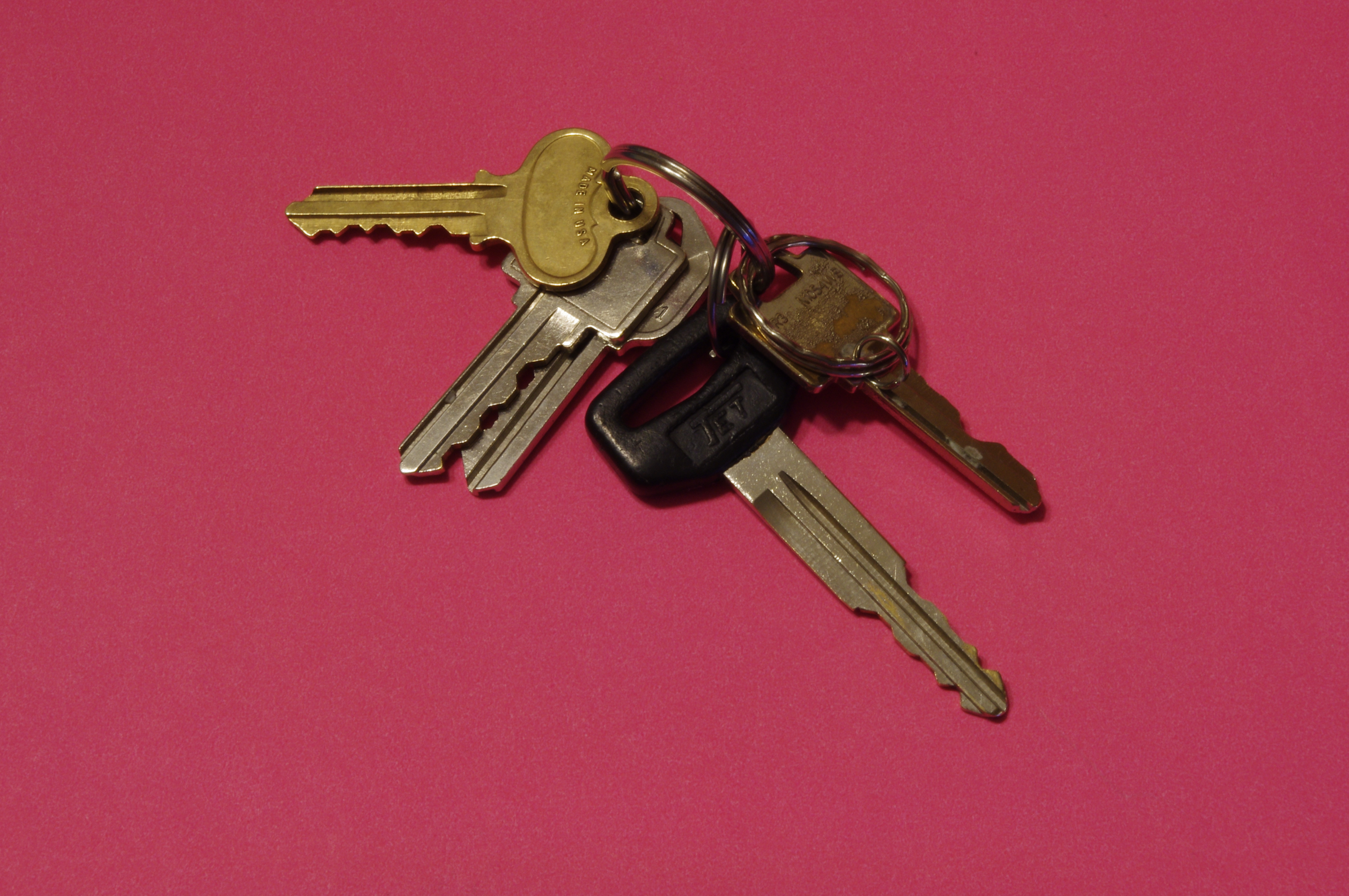 Keys with pink background