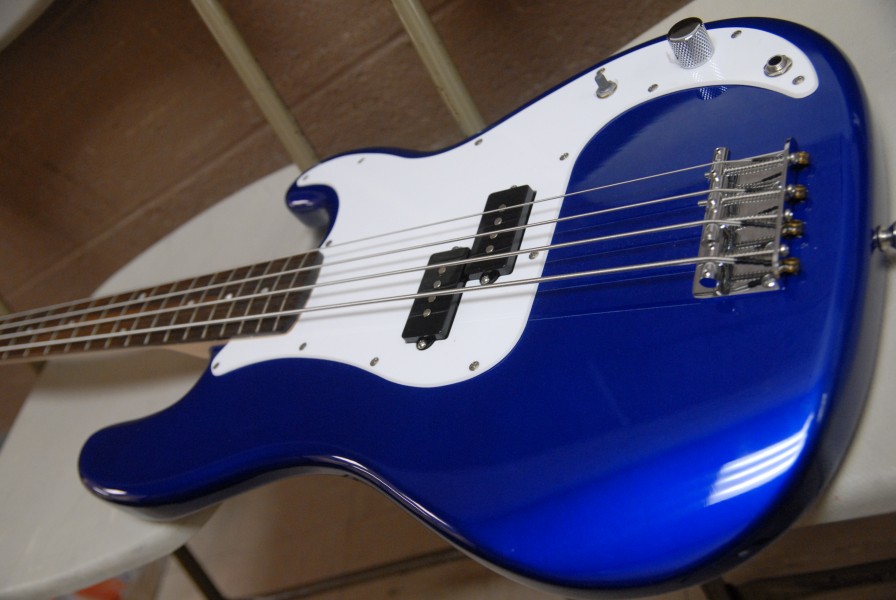 Blue electric bass