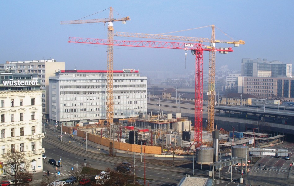 Cranes in Vienna, Austria