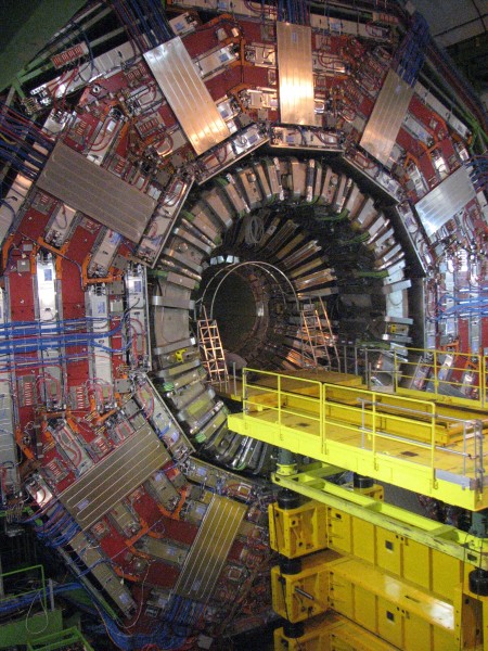 LHC CMS waiting for tracker insertion