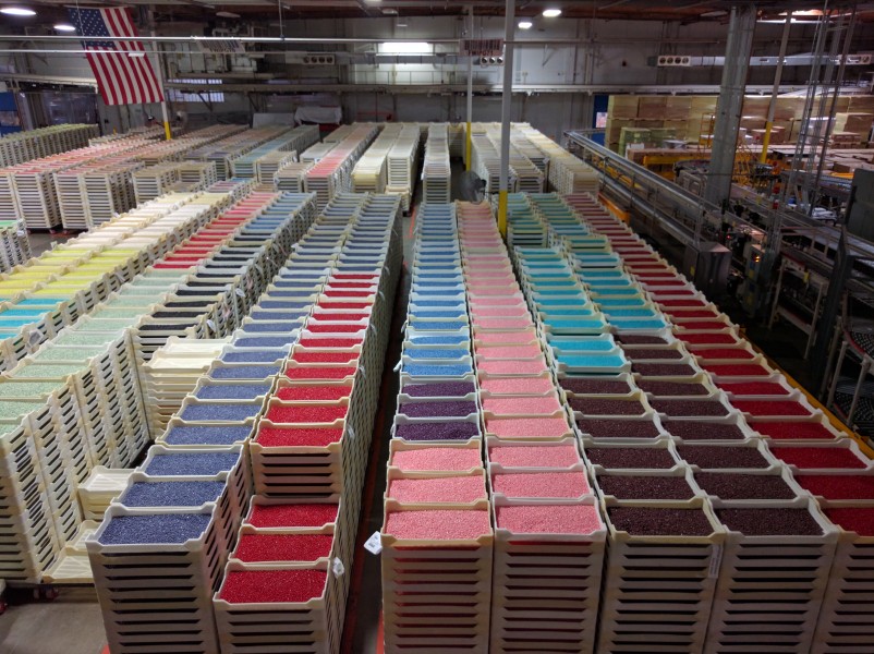 Stock at the Jelly Belly factory.gk