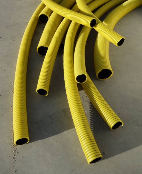 Yellow plasic pipes
