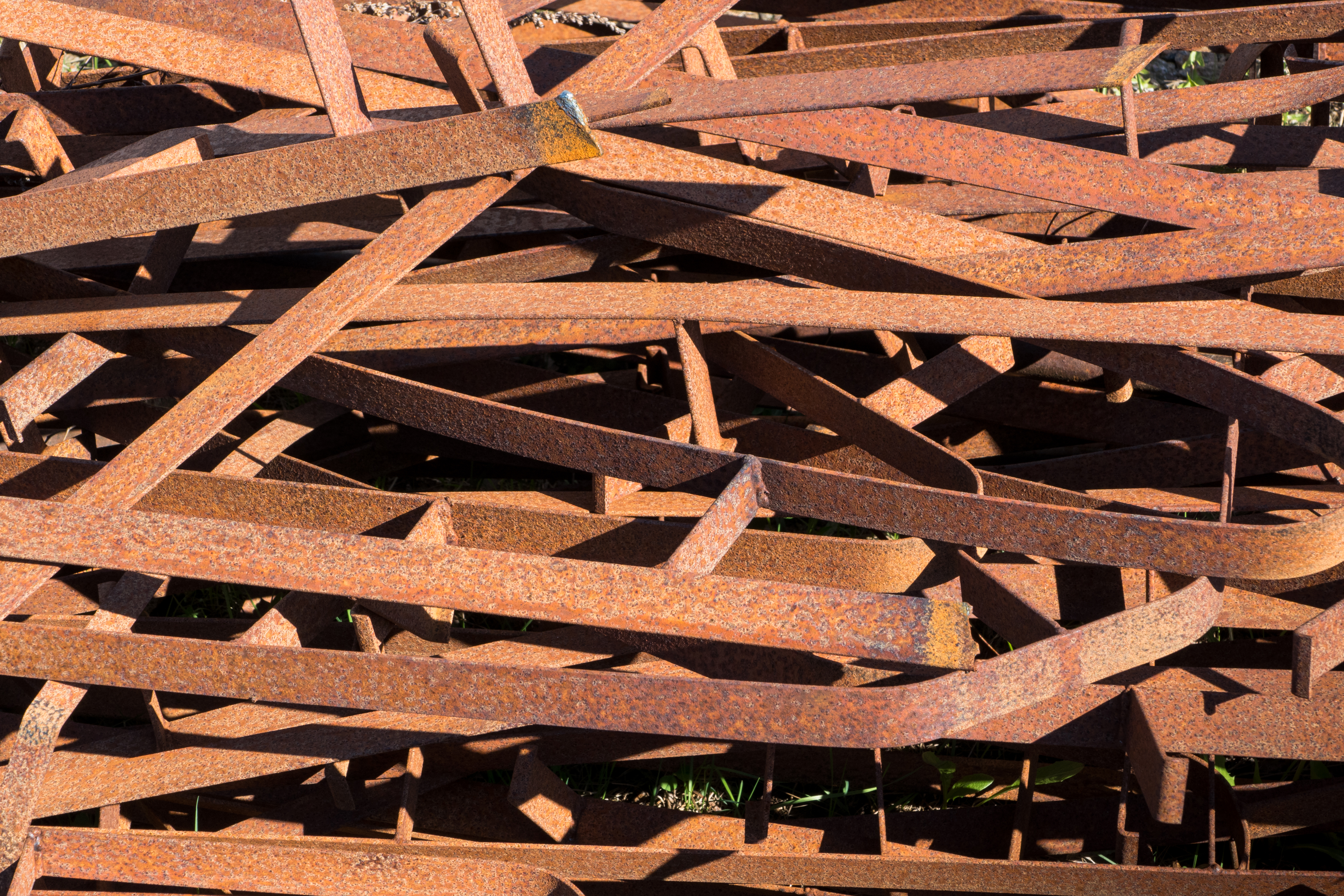 Rusty bands of scrap iron