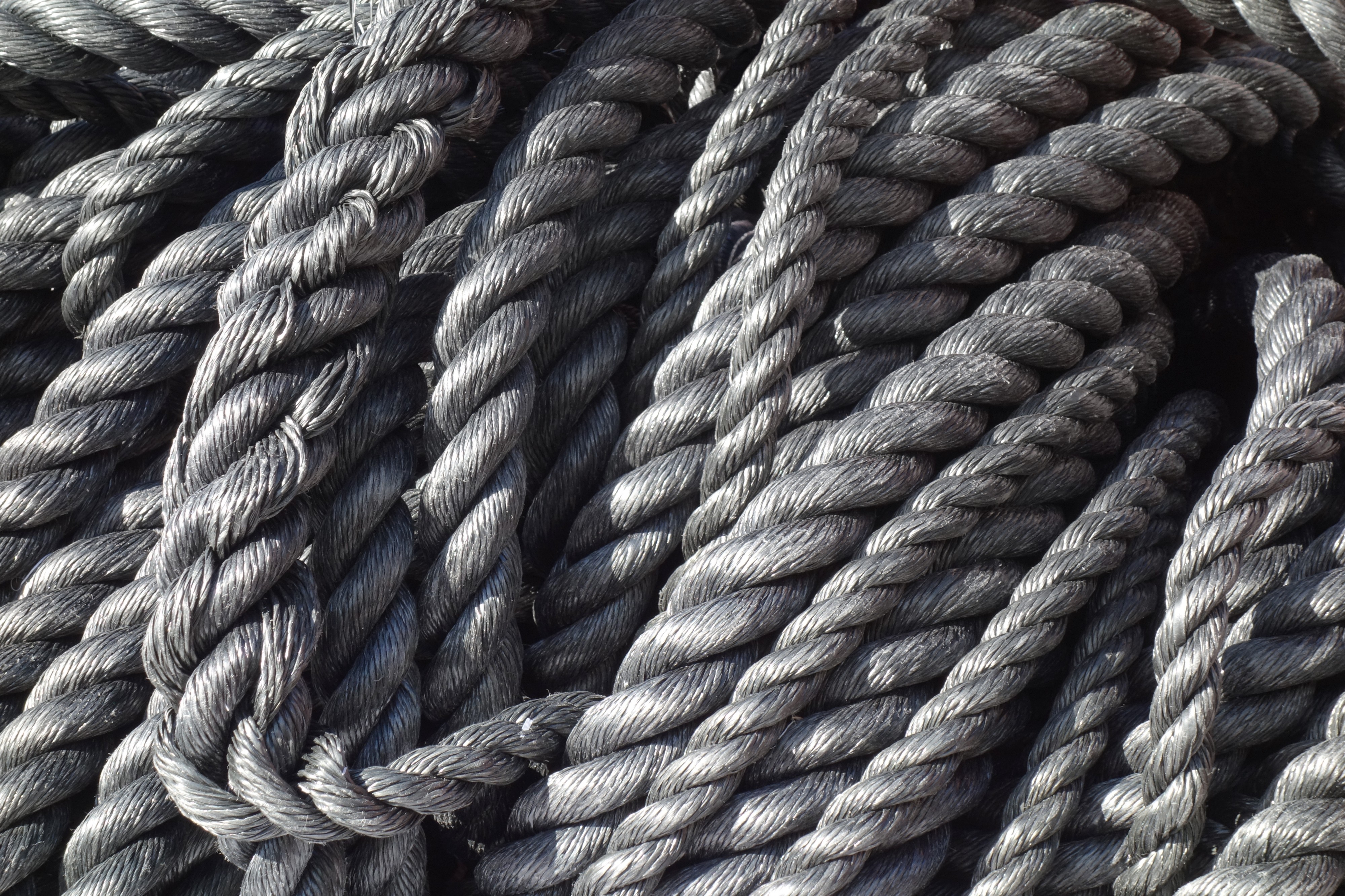 Grey synthetic rope