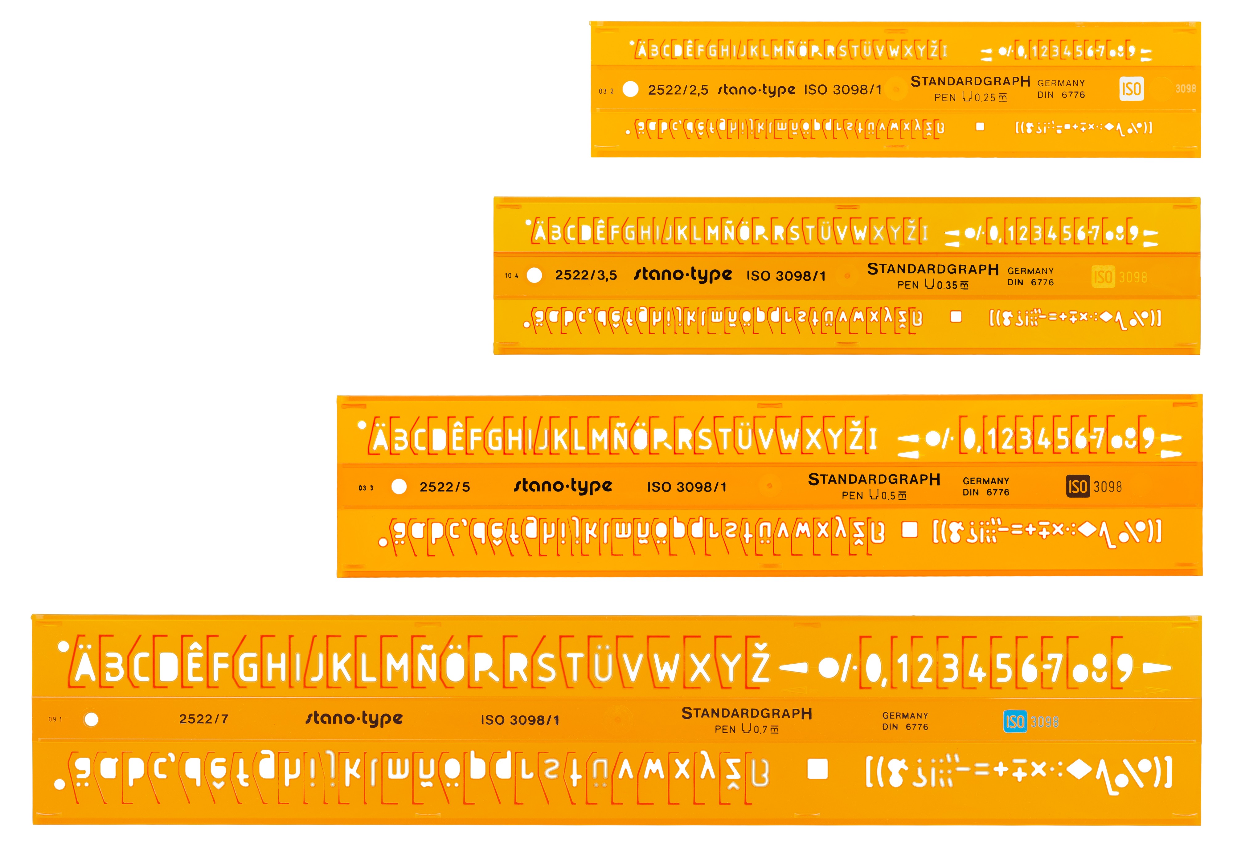 Standardgraph 2522 2.5 to 7mm lettering guides