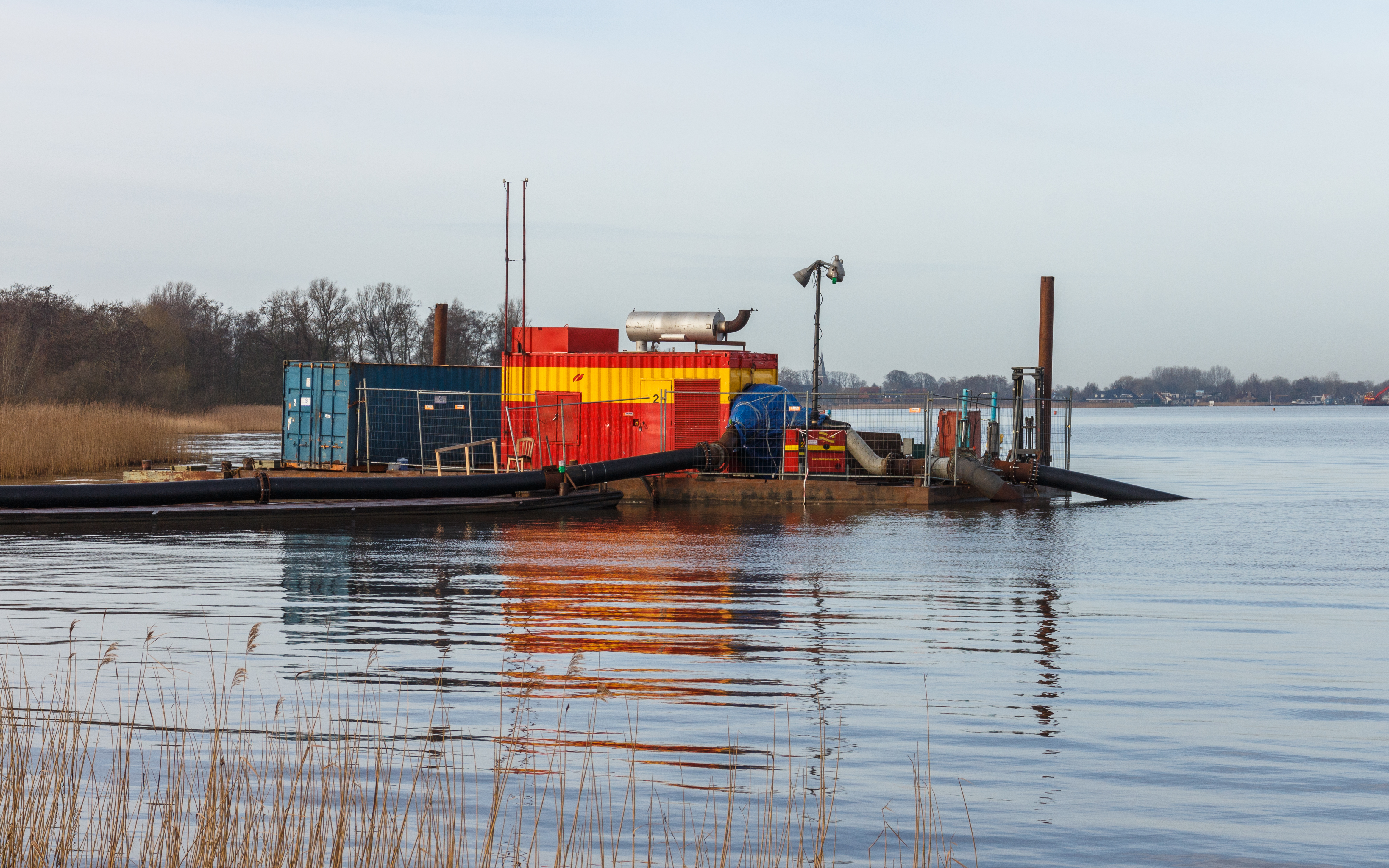 Zandwinning Langweerderwielen-Langwarder Wielen. Zandzuig instalatie 03
