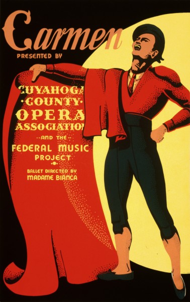 Cuyahoga County Opera presents Carmen, WPA poster, 1939