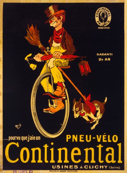 If only I had a Continental bicycle tire, advertising poster, ca. 1900