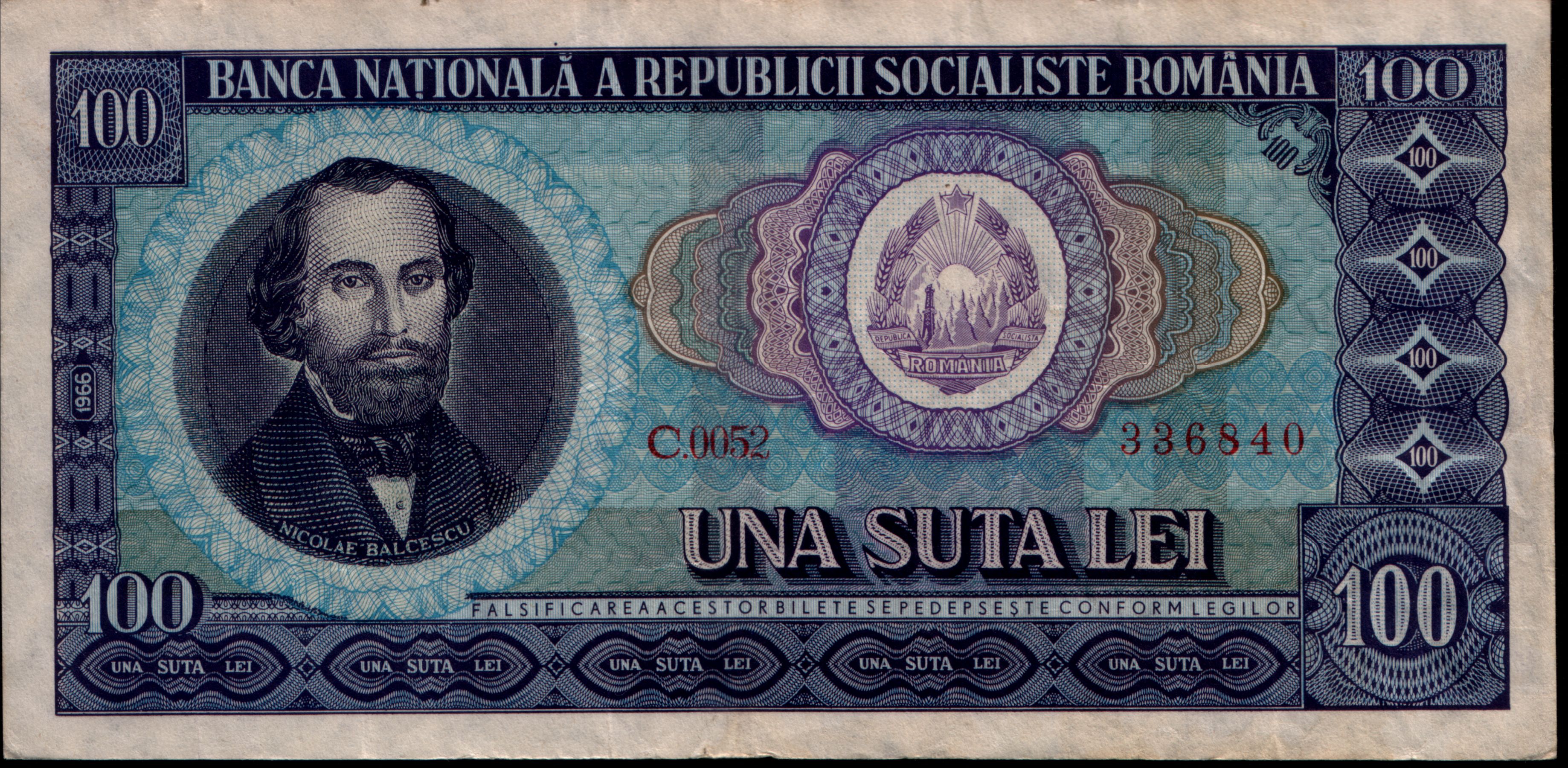 100 lei foarte vechi (1966)