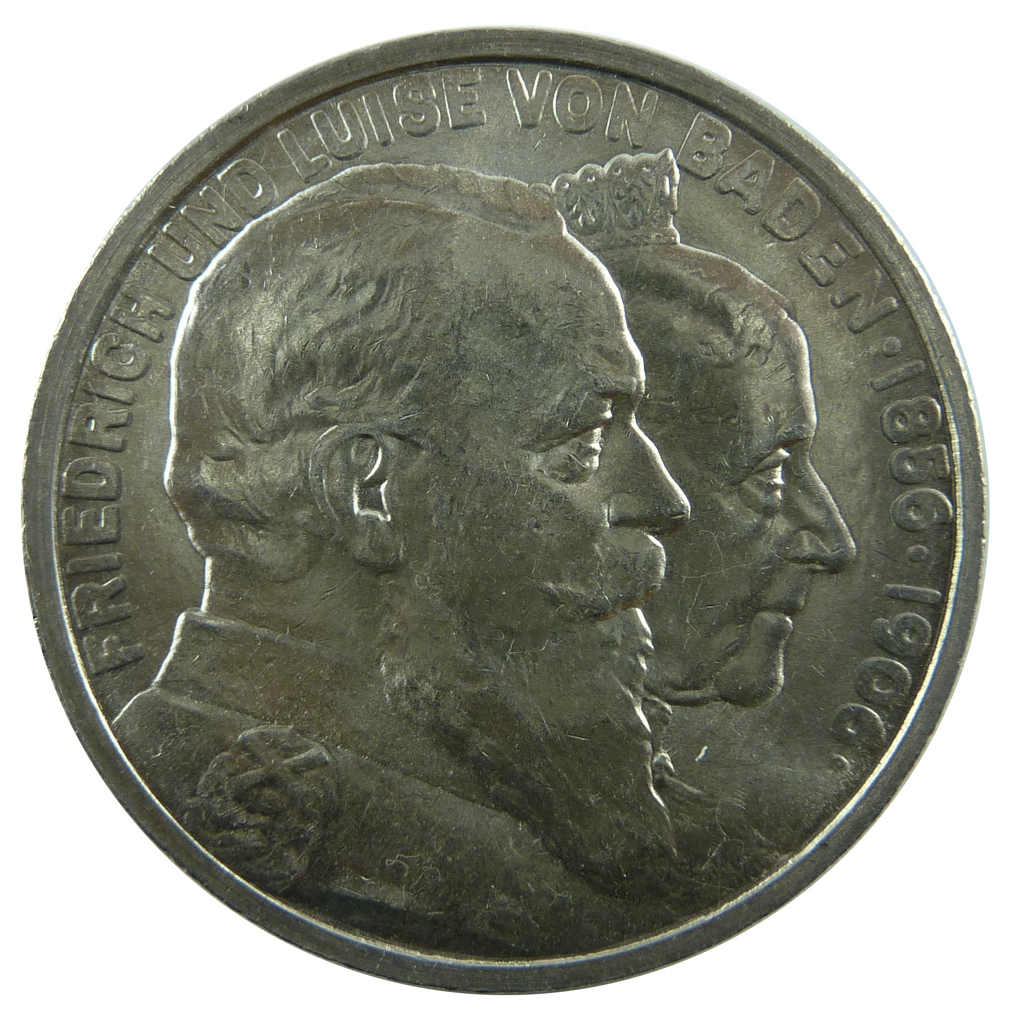 5 Mark Baden 1906 Goldene Hochzeit Friedrich I