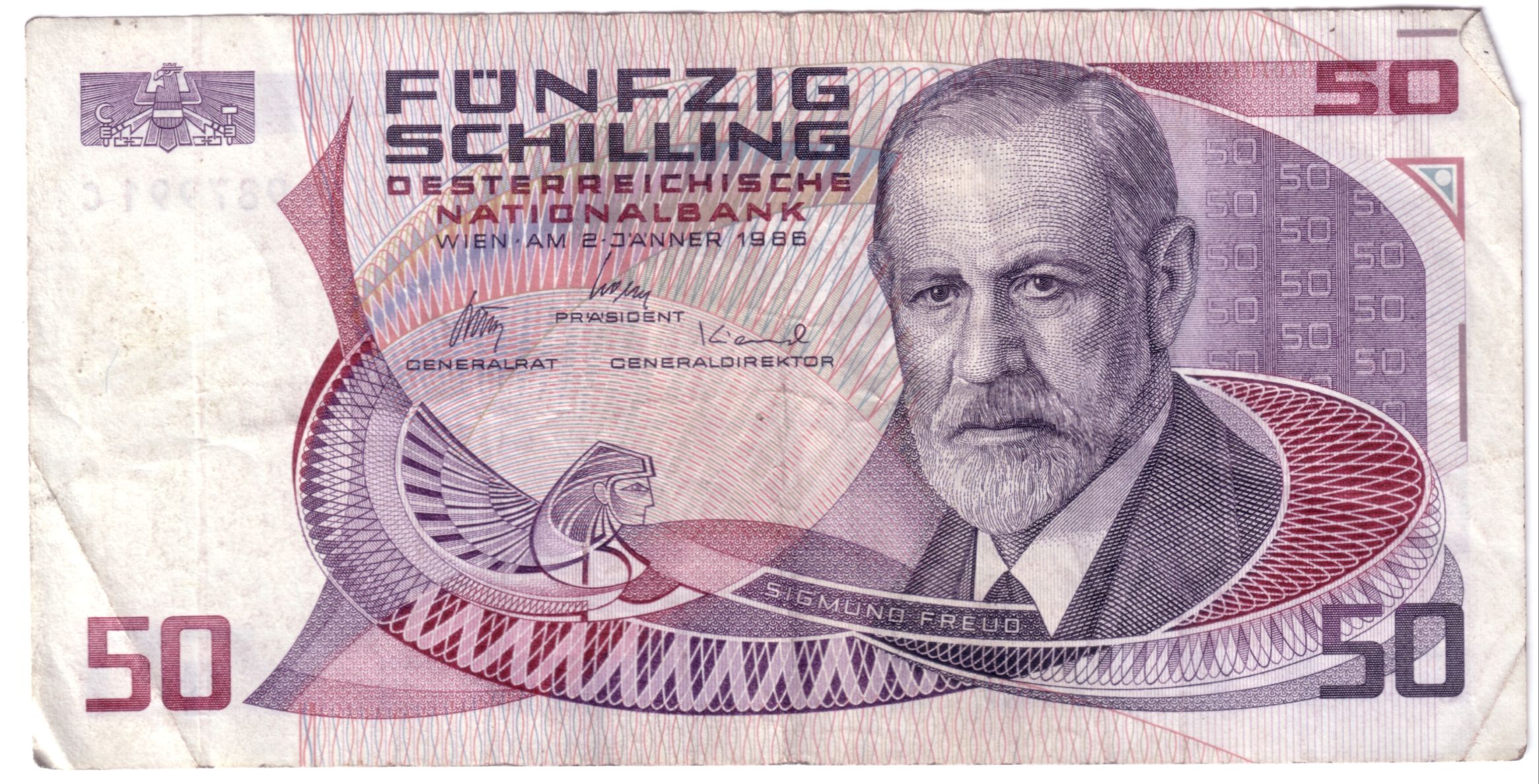 Fünfzig Schilling vorne ab 1983