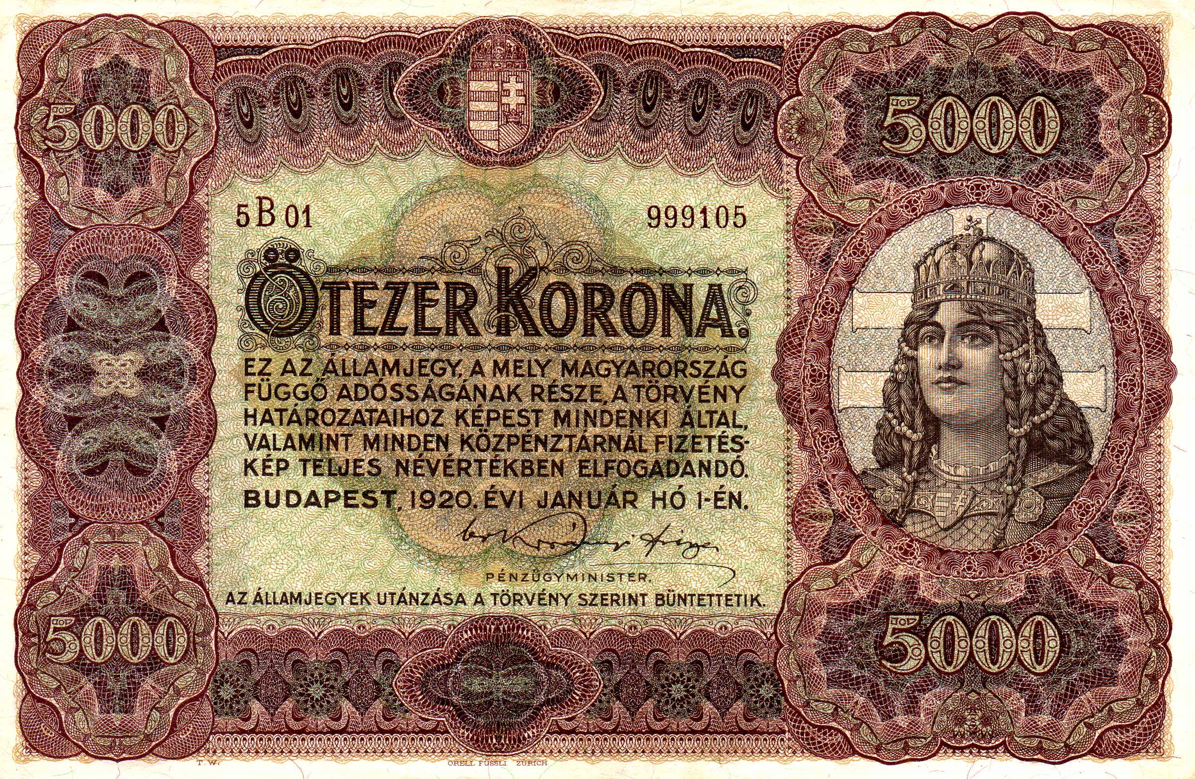 HUK 5000 1920 obverse