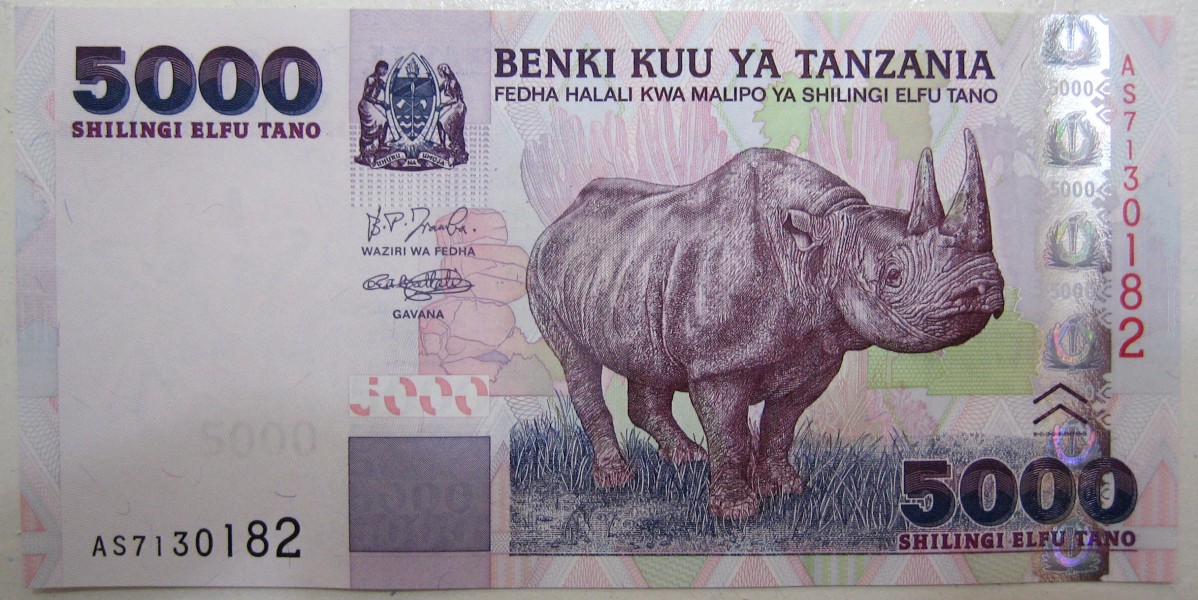5000 tz shillings front