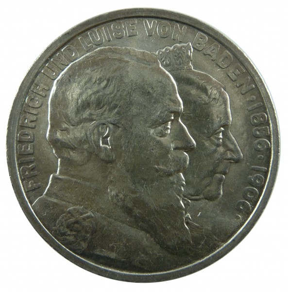 5 Mark Baden 1906 Goldene Hochzeit Friedrich I