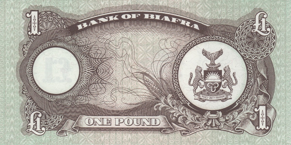 Biafran one pound note front side