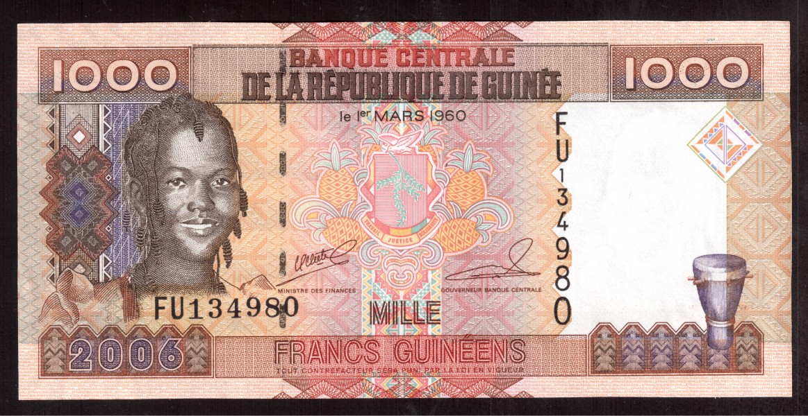 Гвинея 1000 франков 2006 