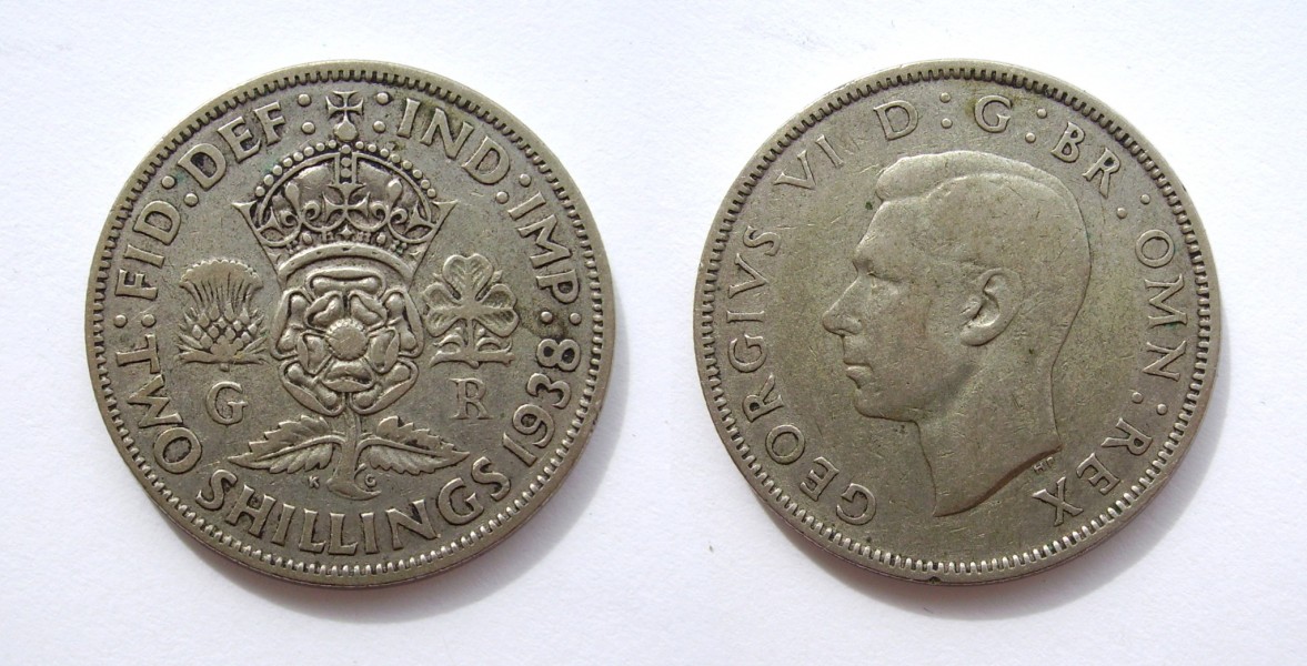 English Two Shillings 1938