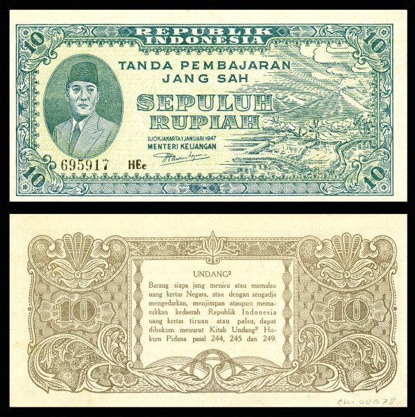 IND-22-Republik Indonesia-10 Rupiah (1947)