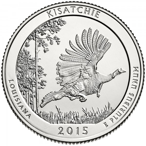 US coin 25c 2015 ATB Kisatchie Unc
