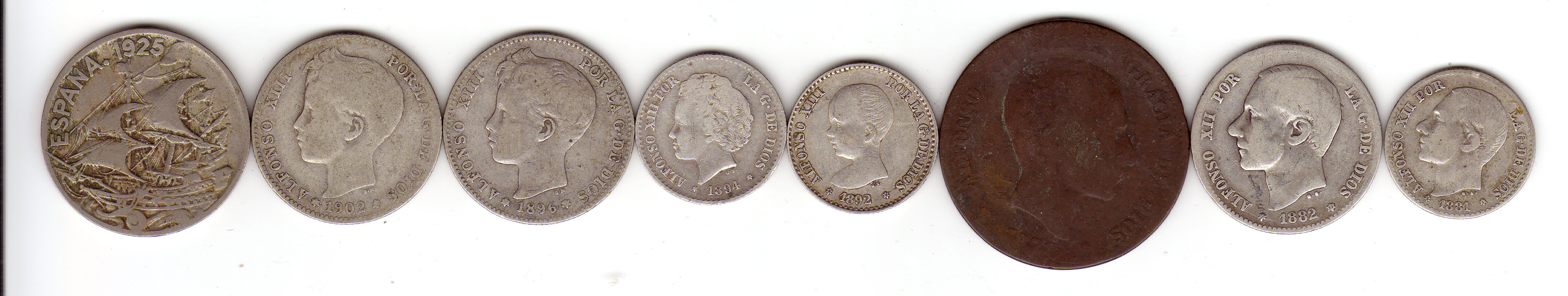 Spansih monarchic coins-observe