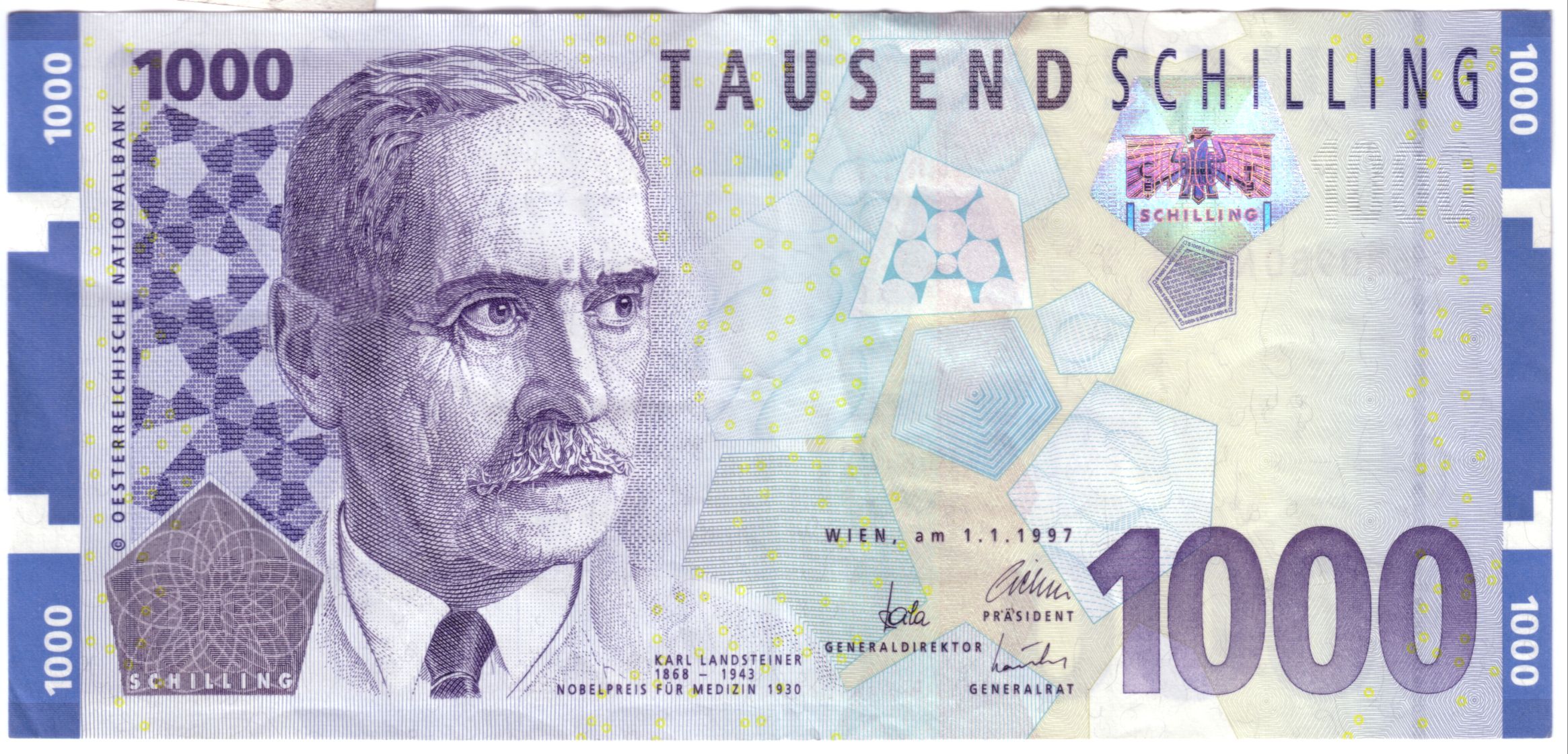 Tausend Schiling vorne ab 1997