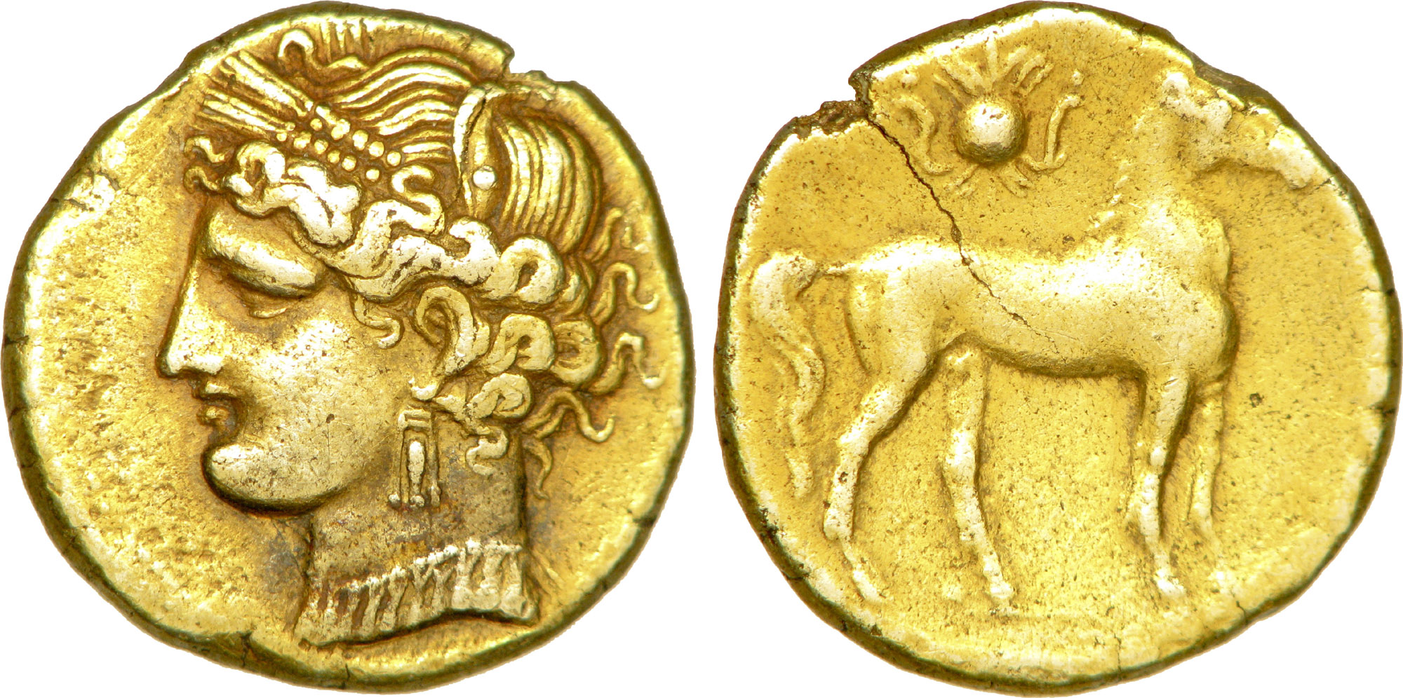Tridrachme en électrum de Carthage