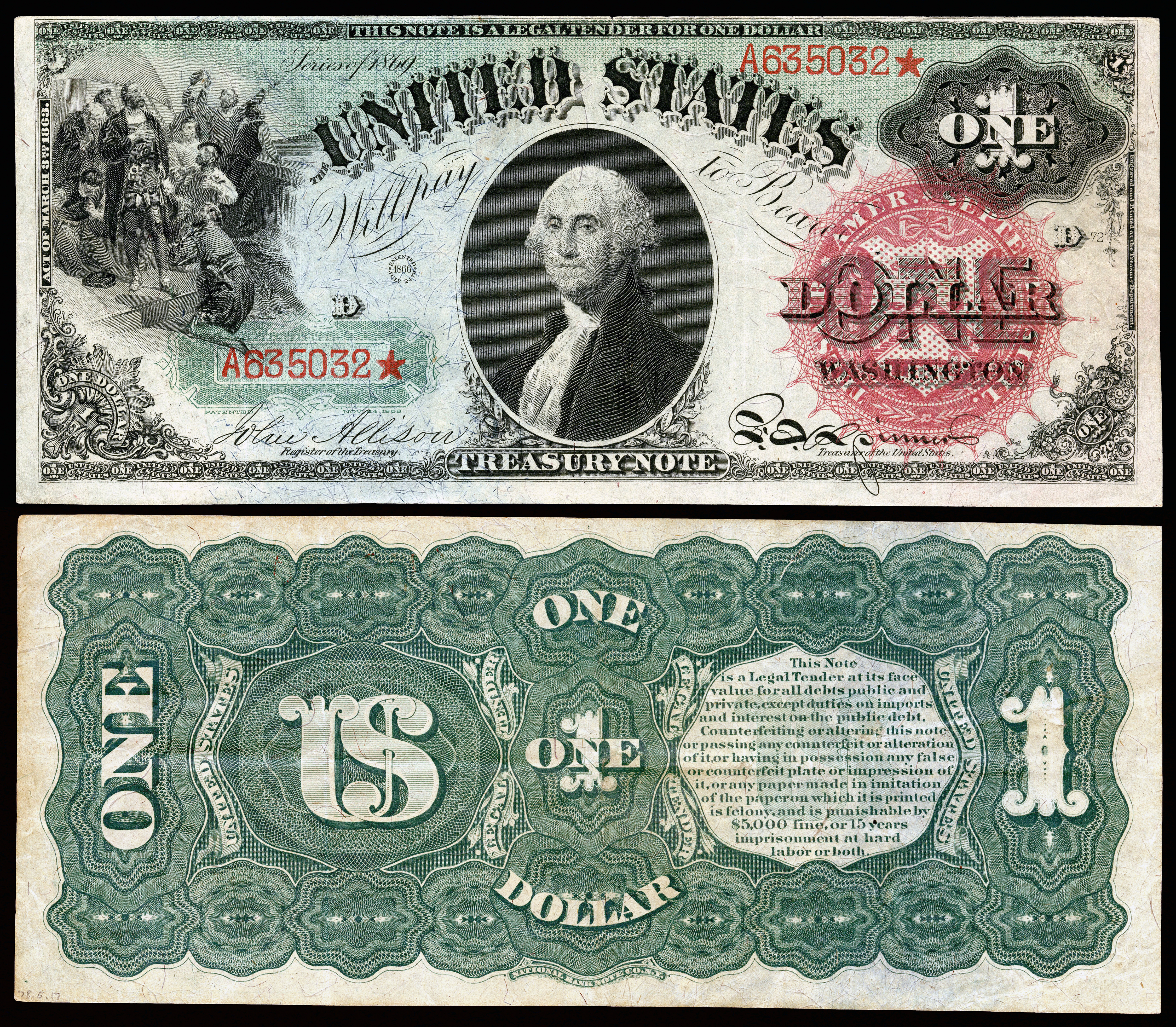 US-$1-LT-1869-Fr-18