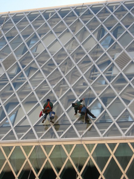 Seattle Public Library window washers 03