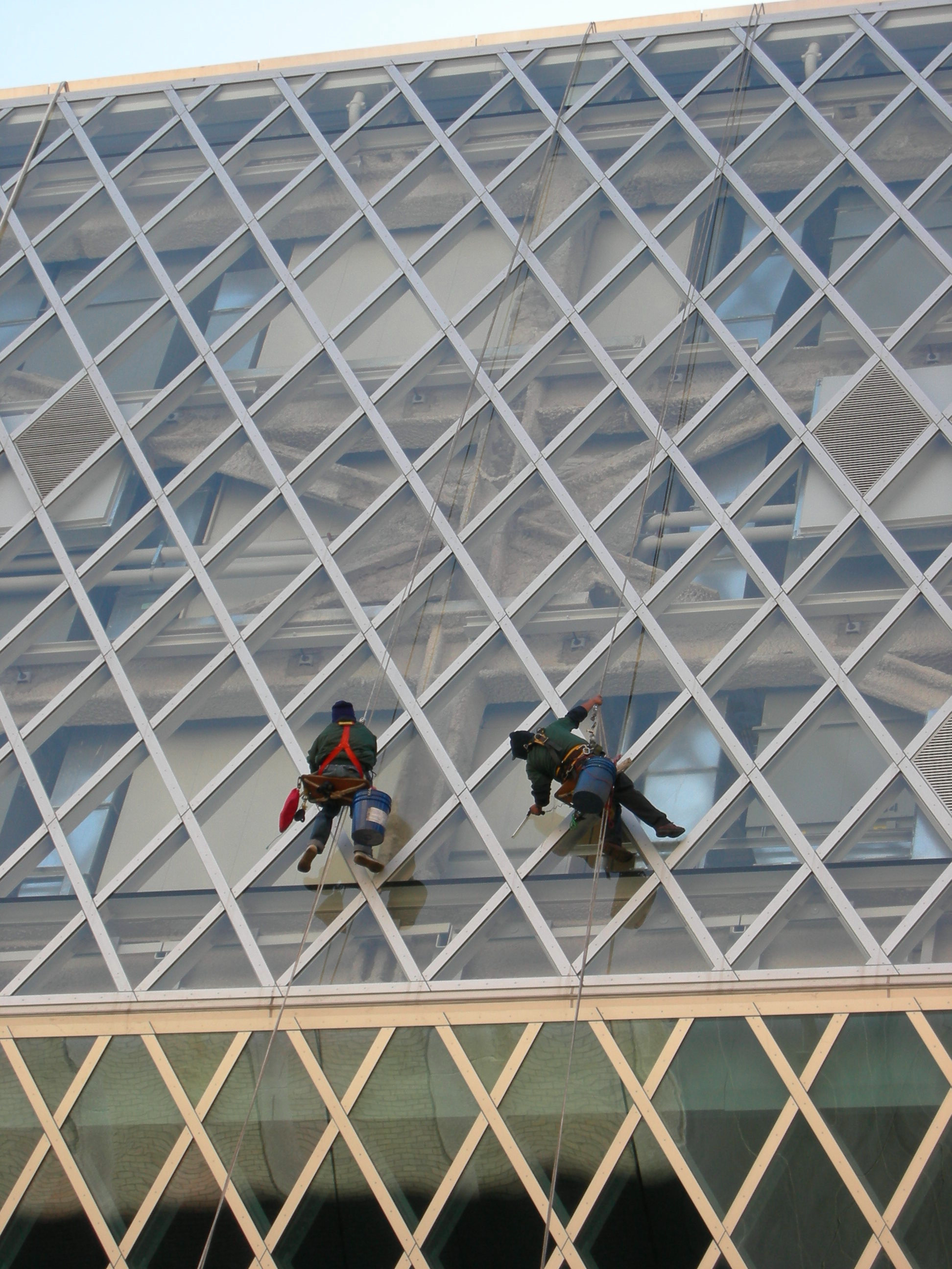 Seattle Public Library window washers 03