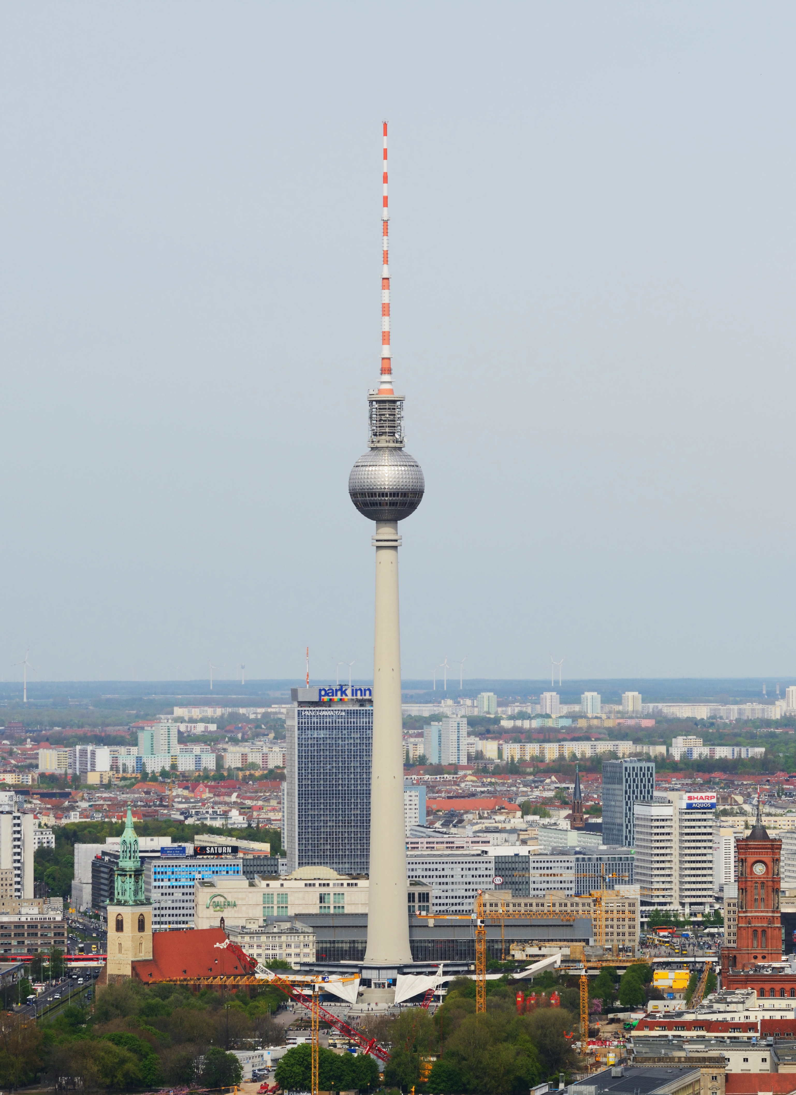 Berlin - Berliner Fernsehturm - Aerial view