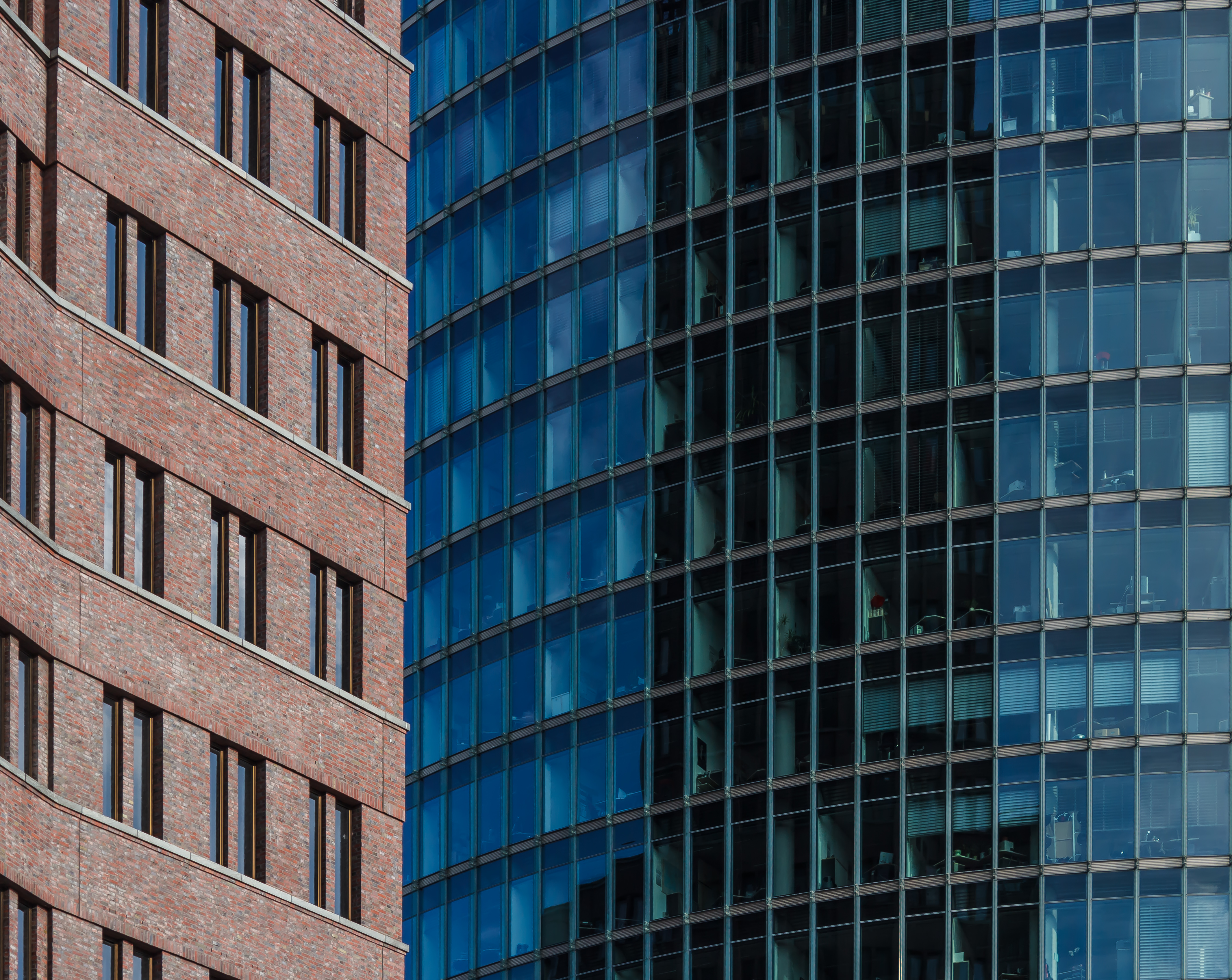 Detail, Kollhoff Tower and BahnTower, Potsdamer Platz, Berlin, Germany-3380