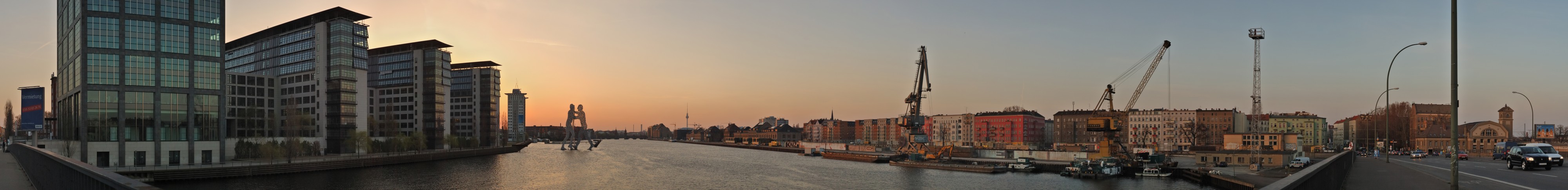Blick von Elsenbrücke bei Sonnenuntergang (2007)