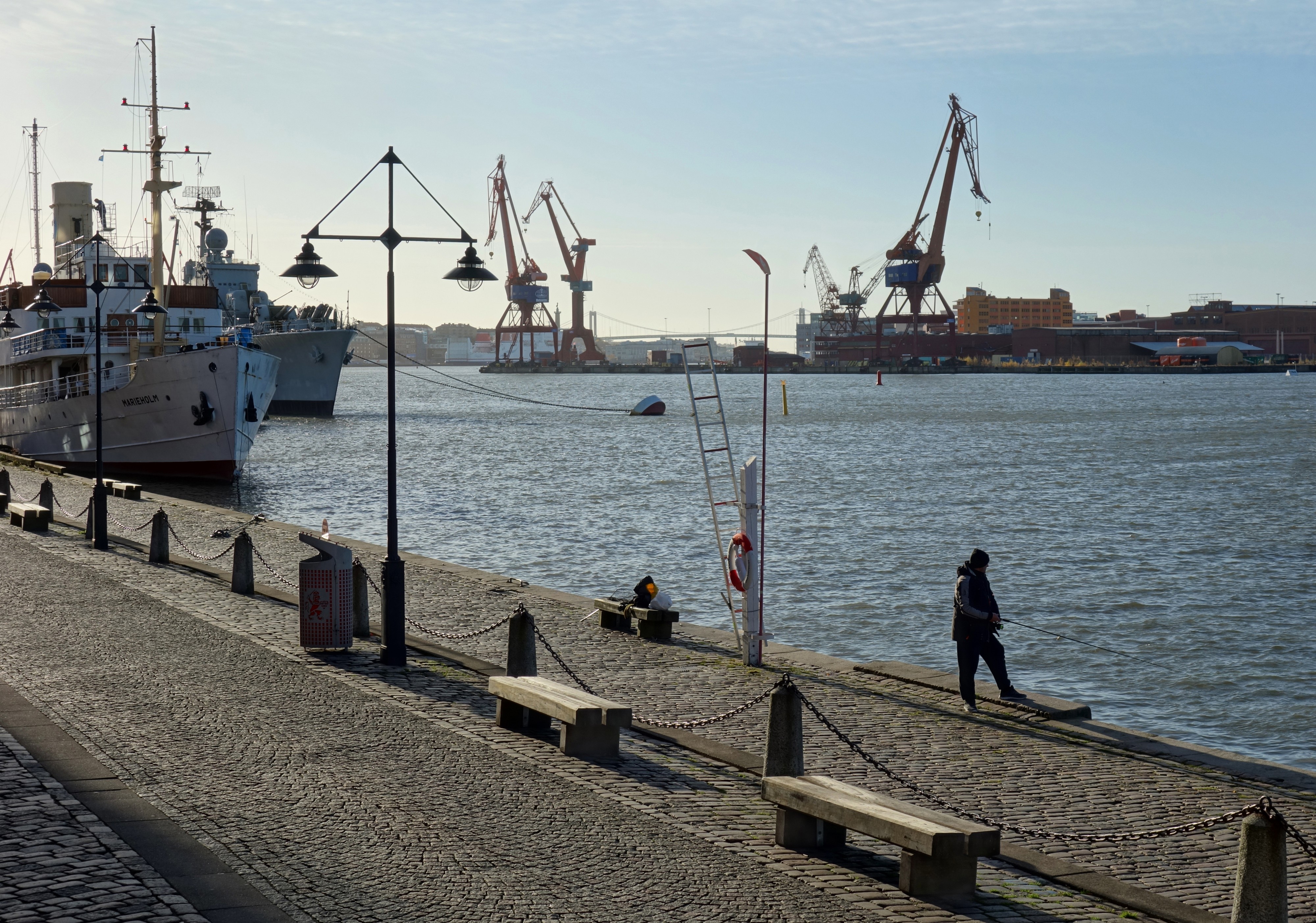 Evening mood on the docks by Göta Älv