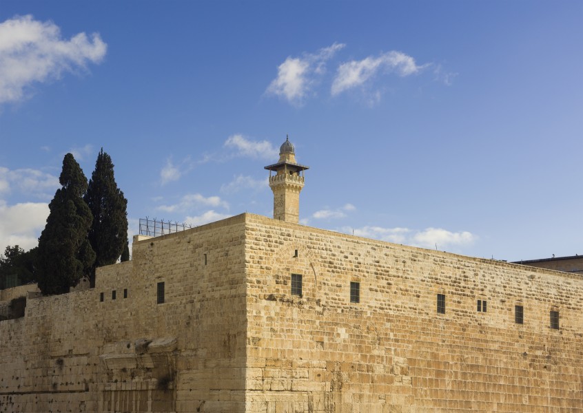 Israel-2013-Jerusalem-Temple Mount-SW corner & Al-Fakhariyya Minaret