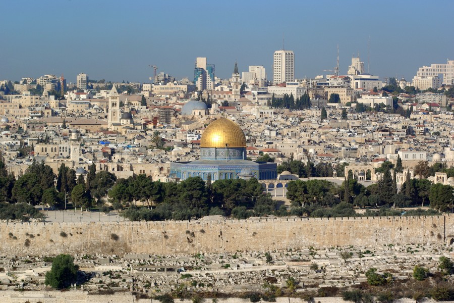 Jerusalem Dome of the rock BW 14