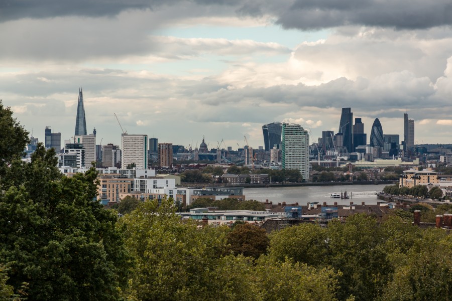 London, Greenwich, Blick vom Hügel des Royal Greenwich Observatory -- 2016 -- 4723
