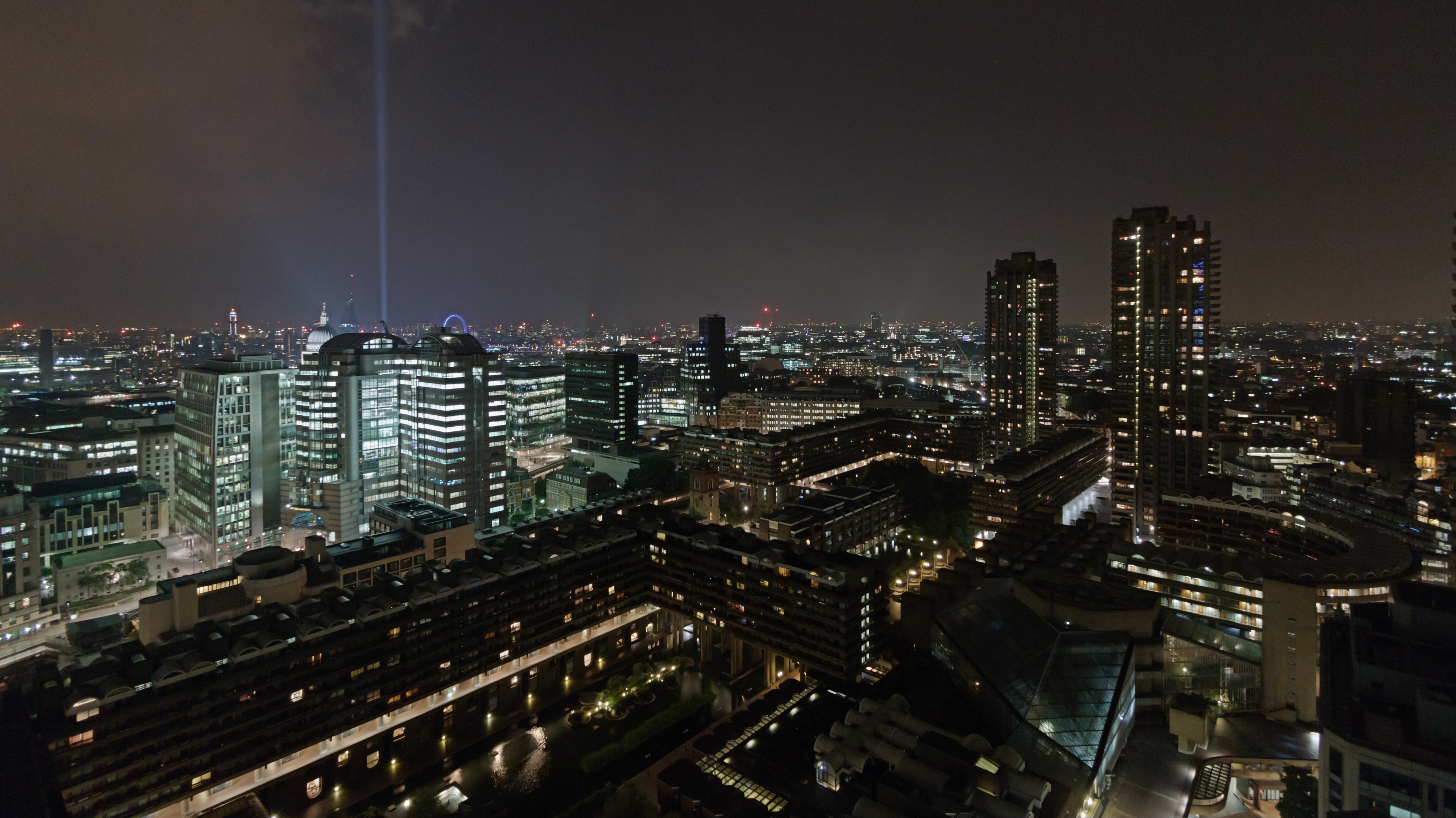Barbican by night from The Heron (14711136049)